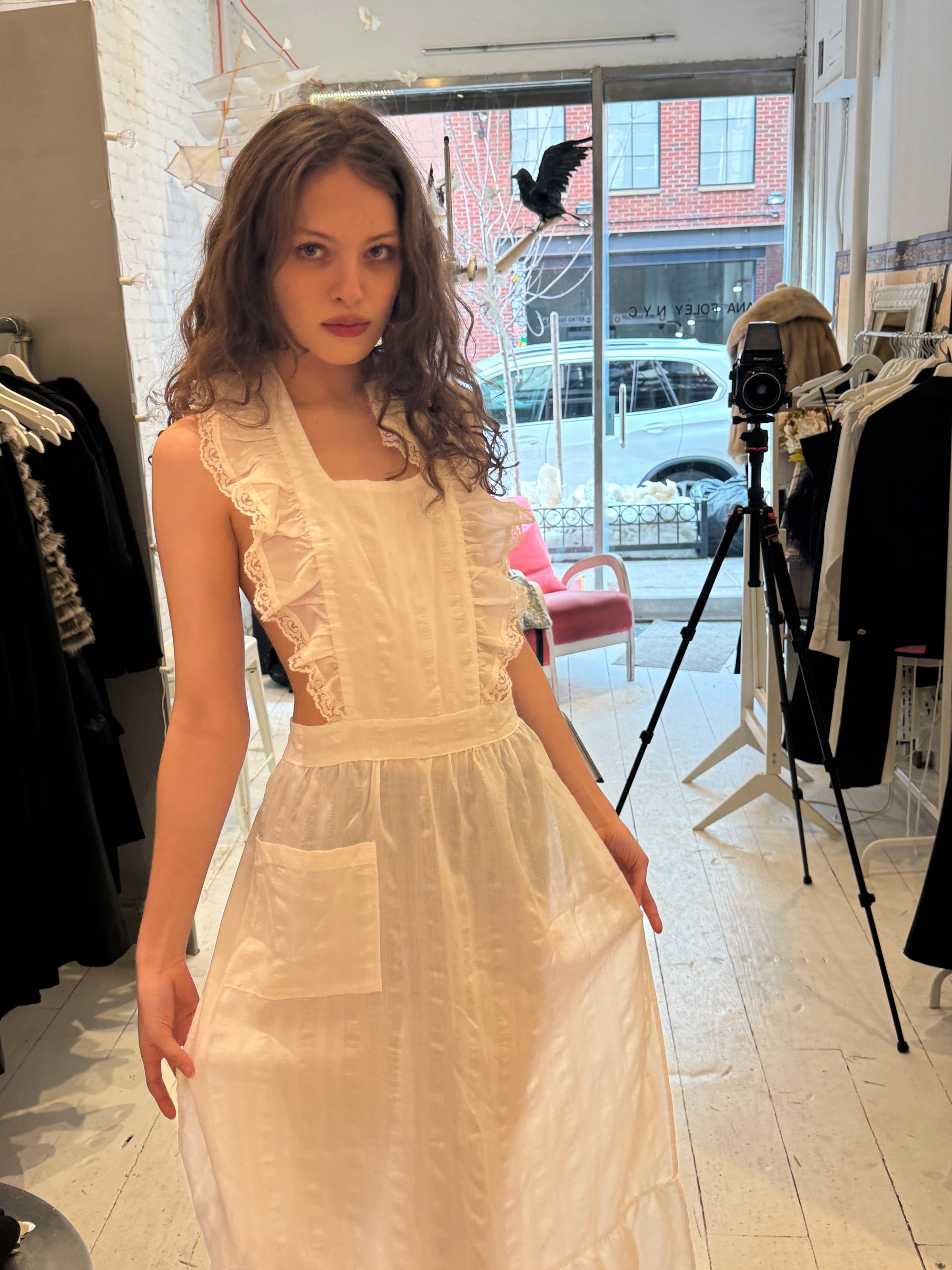 Vintage White Apron Dress