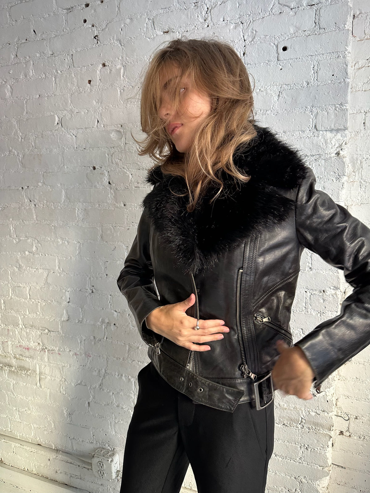Vintage Leather Moto Jacket