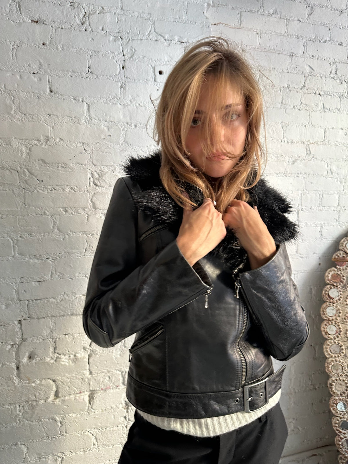 Vintage Leather Moto Jacket