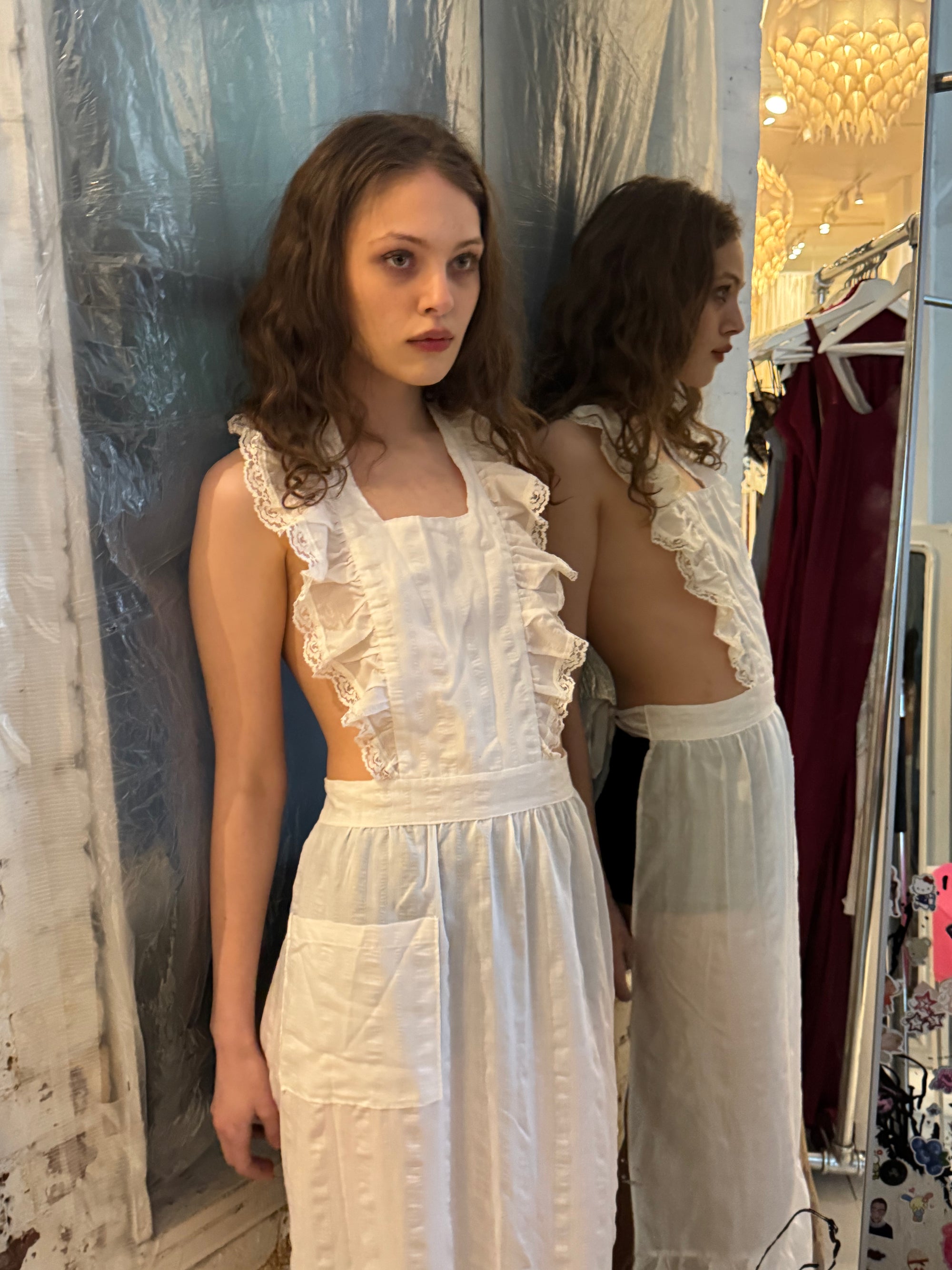 Vintage White Apron Dress