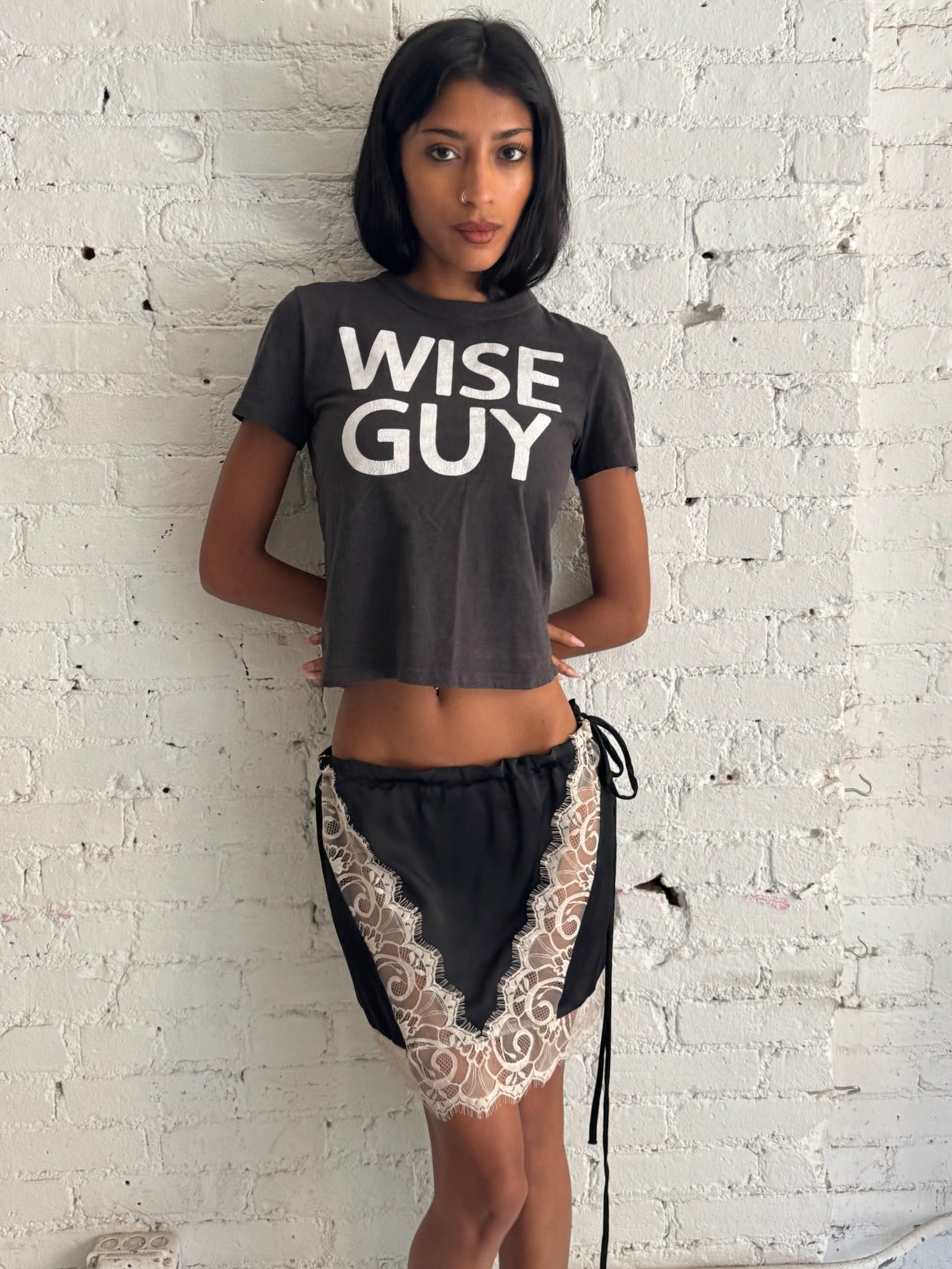 Lace Mini Skirt - Black