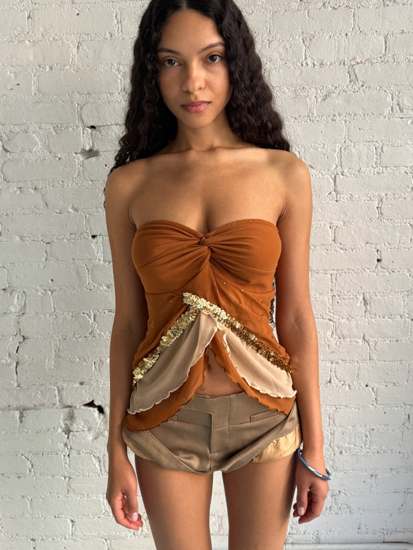 Vintage Strapless Sequin Top