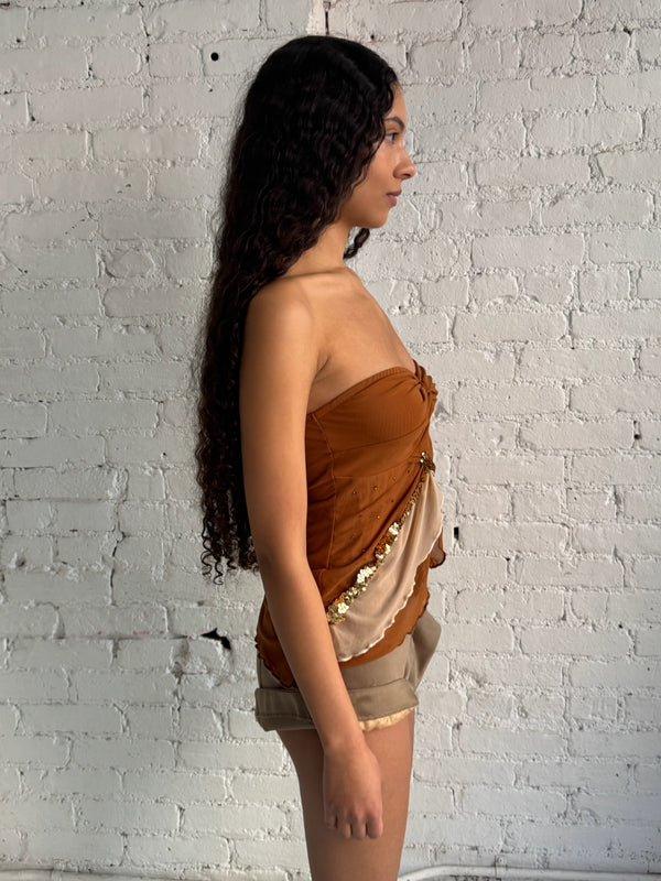 Vintage Strapless Sequin Top