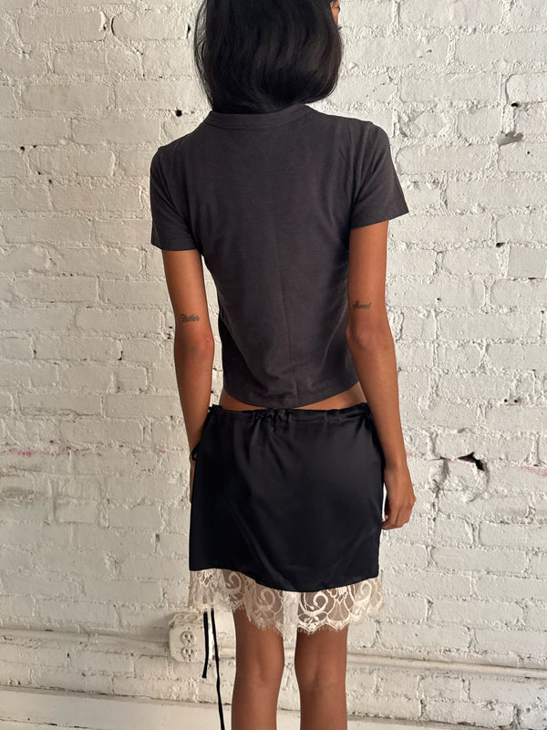 Lace Mini Skirt - Black