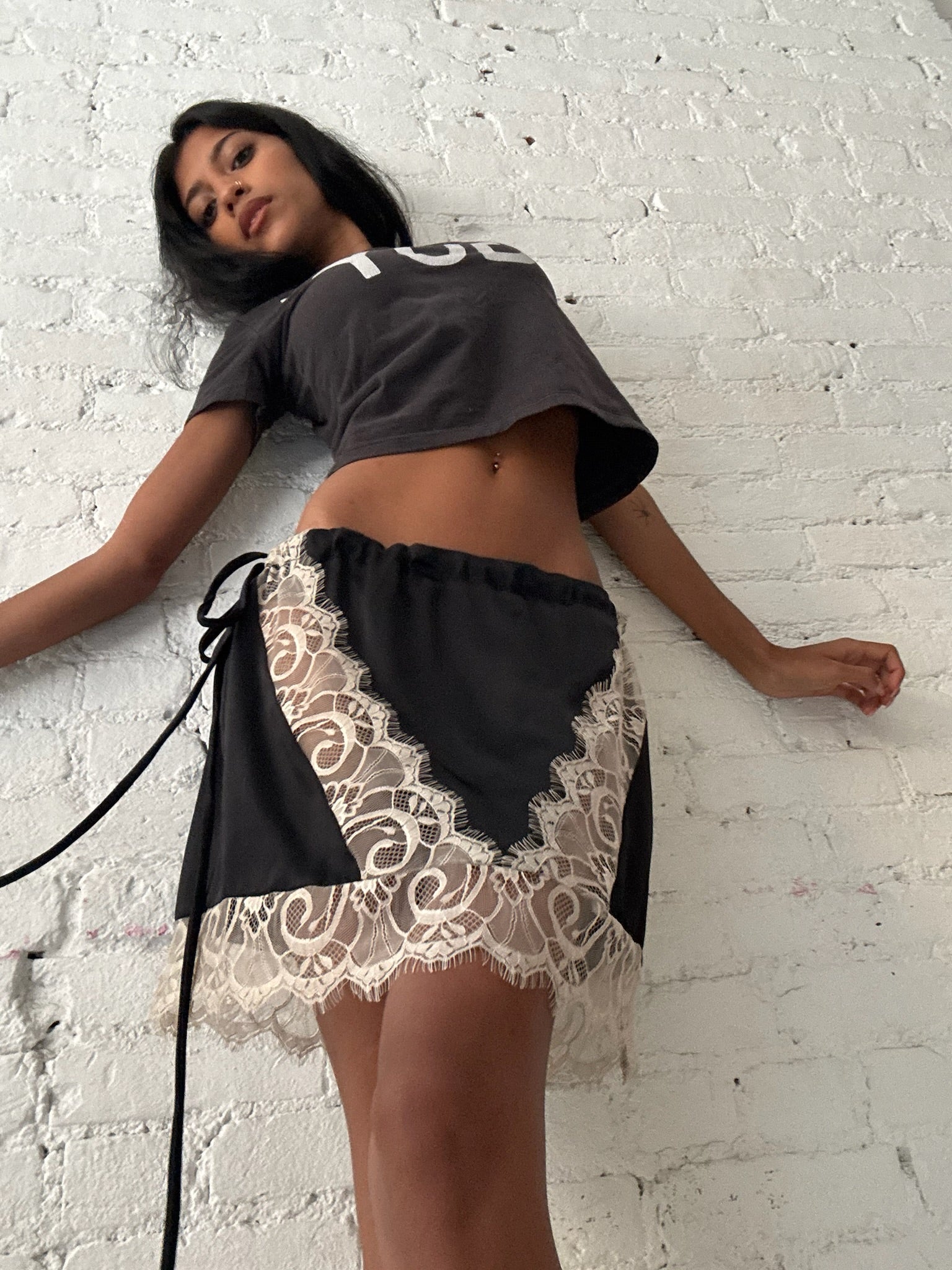 Lace Mini Skirt - Black