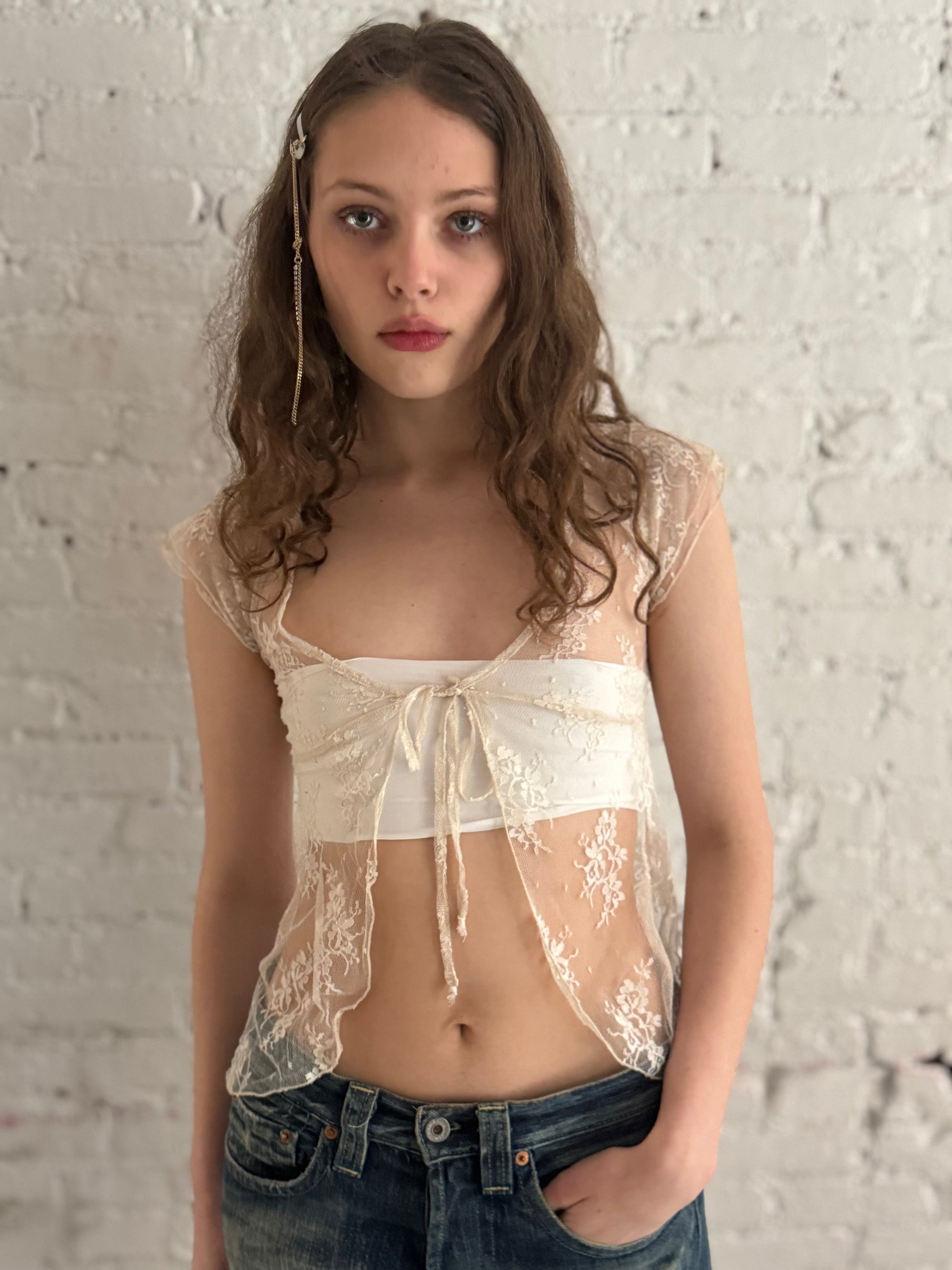 Vintage Off White Lace Top