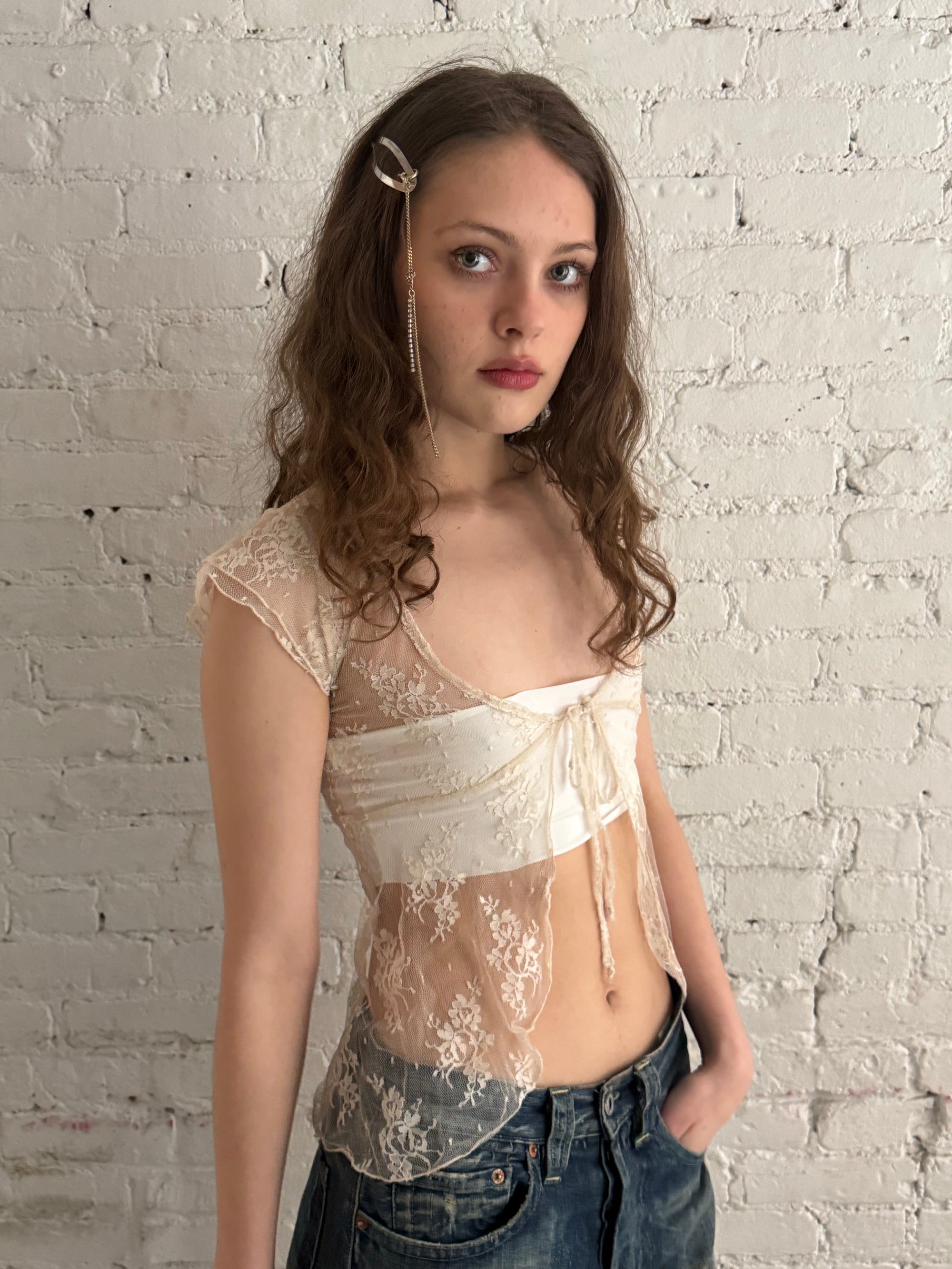Vintage Off White Lace Top