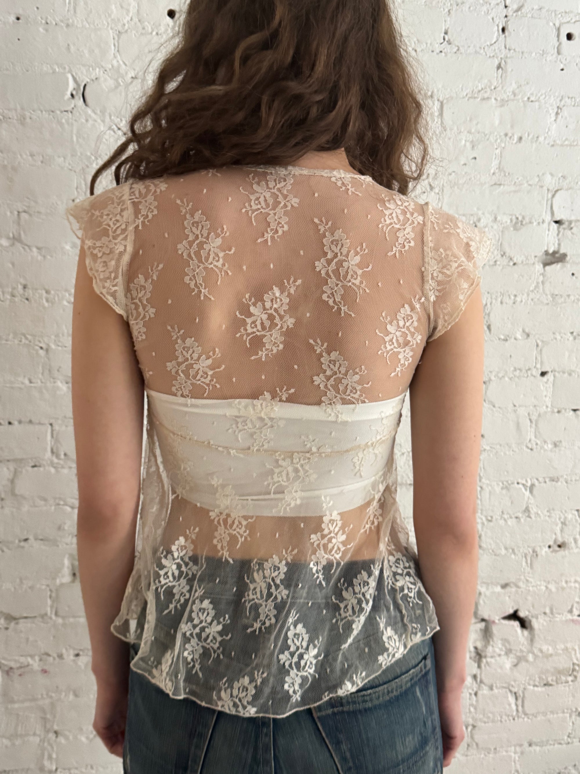 Vintage Off White Lace Top