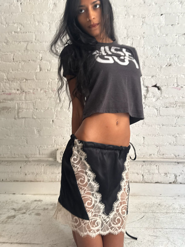 Lace Mini Skirt - Black