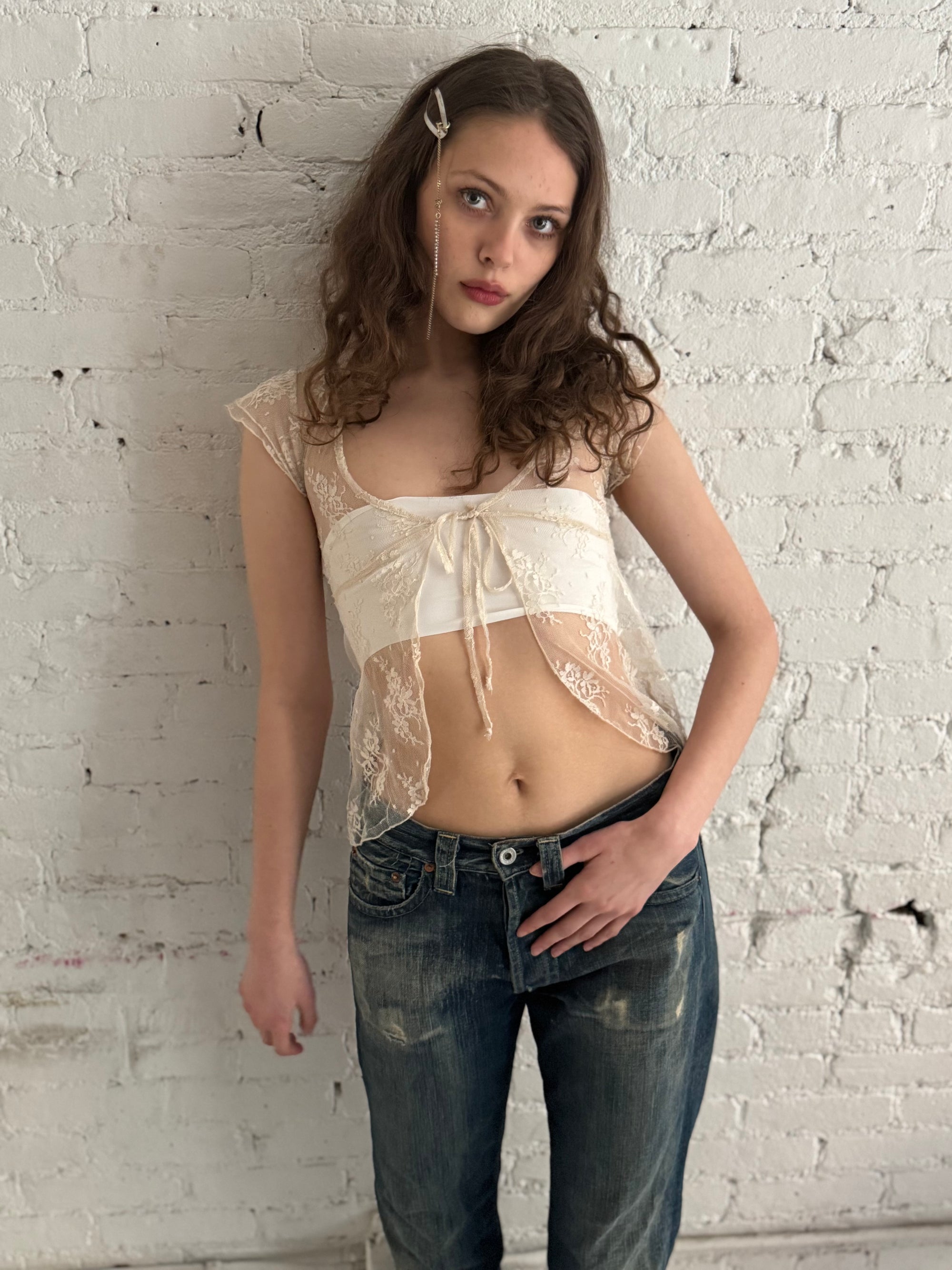 Vintage Off White Lace Top