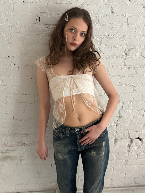 Vintage Off White Lace Top