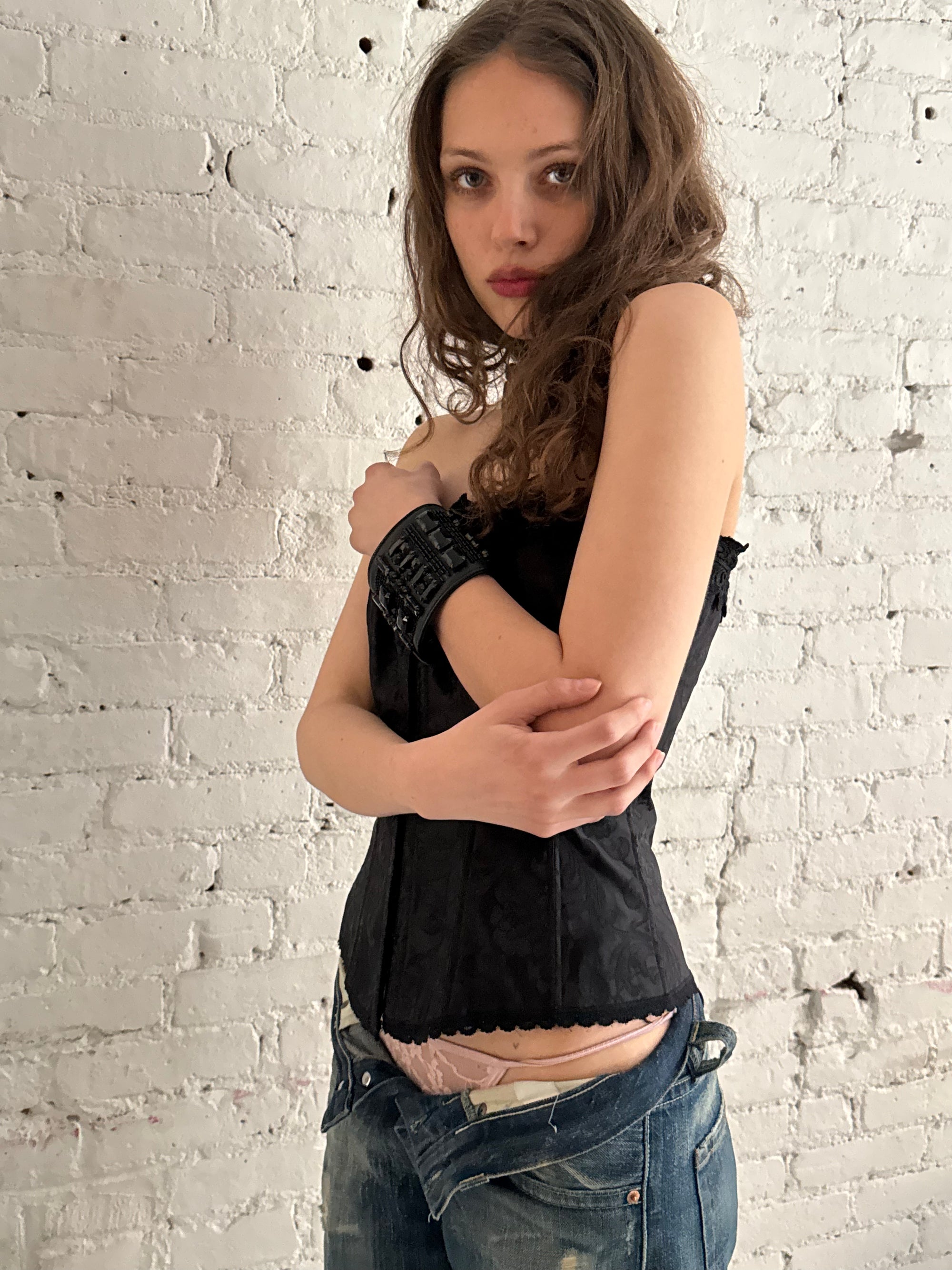 Vintage Brushed Velvet Corset