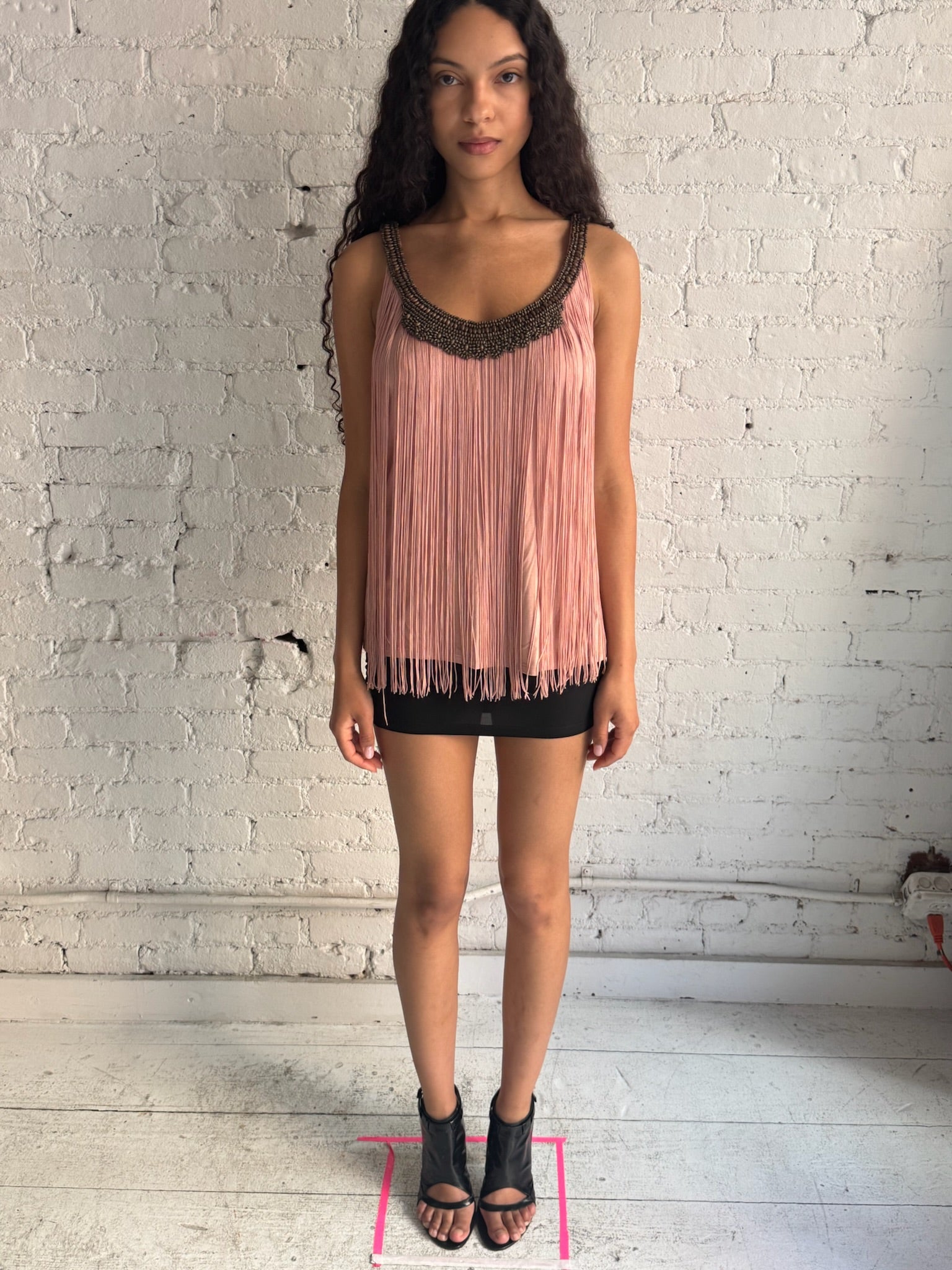 Vintage Mauve Beaded Tank