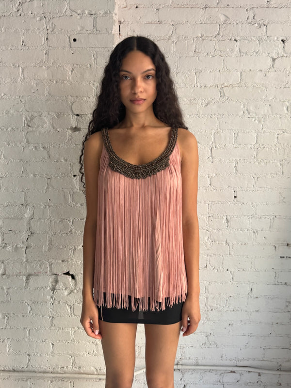 Vintage Mauve Beaded Tank