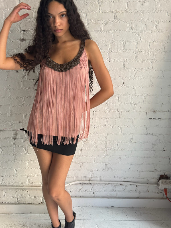 Vintage Mauve Beaded Tank