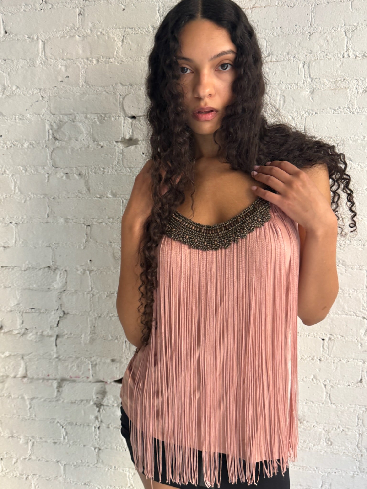 Vintage Mauve Beaded Tank