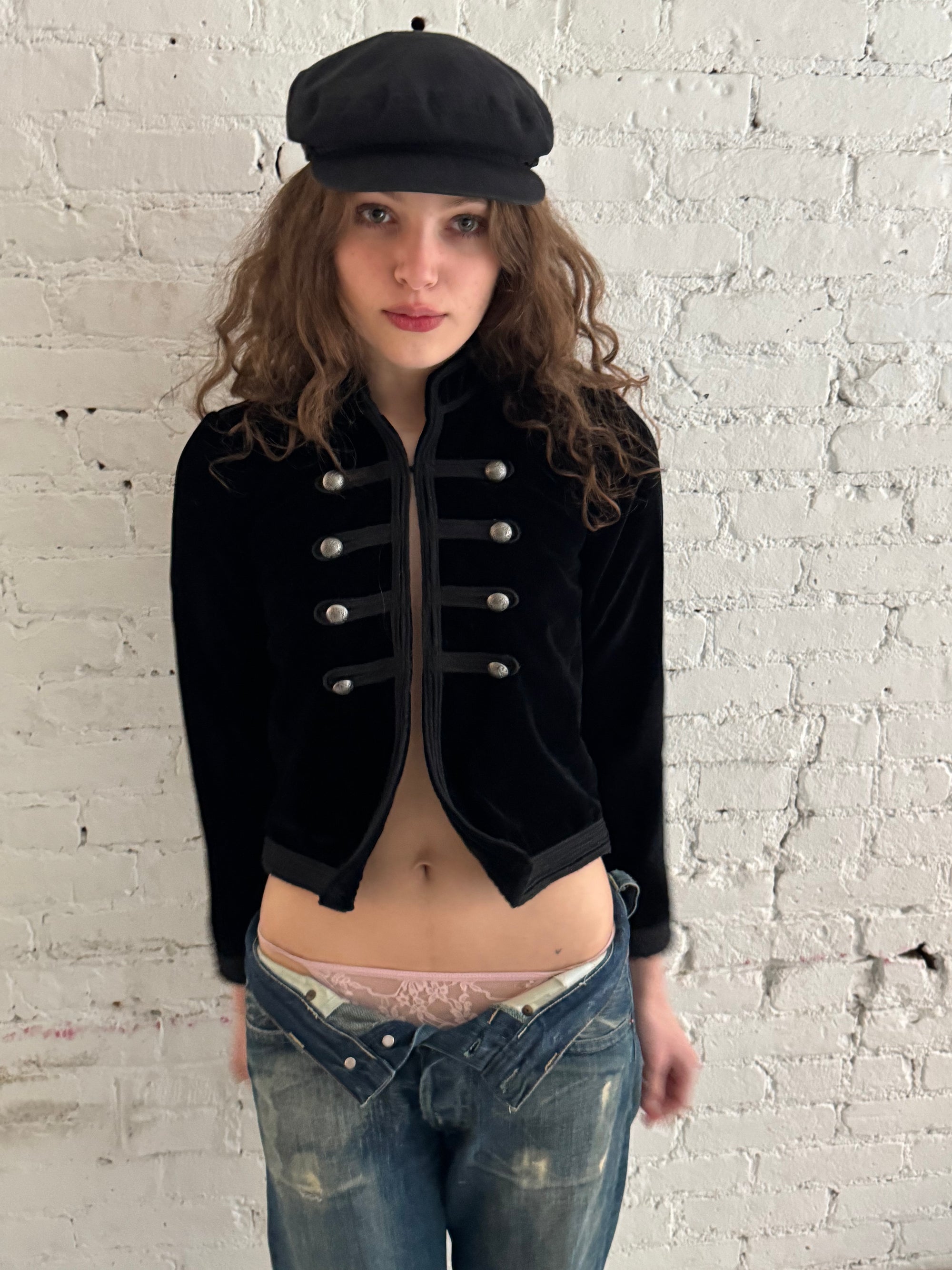 Vintage Velvet Militant Jacket