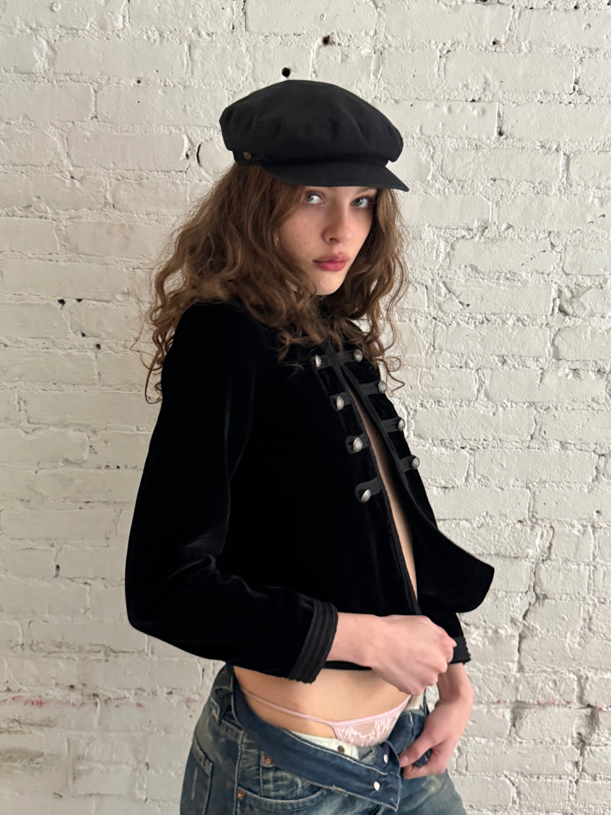 Vintage Velvet Militant Jacket