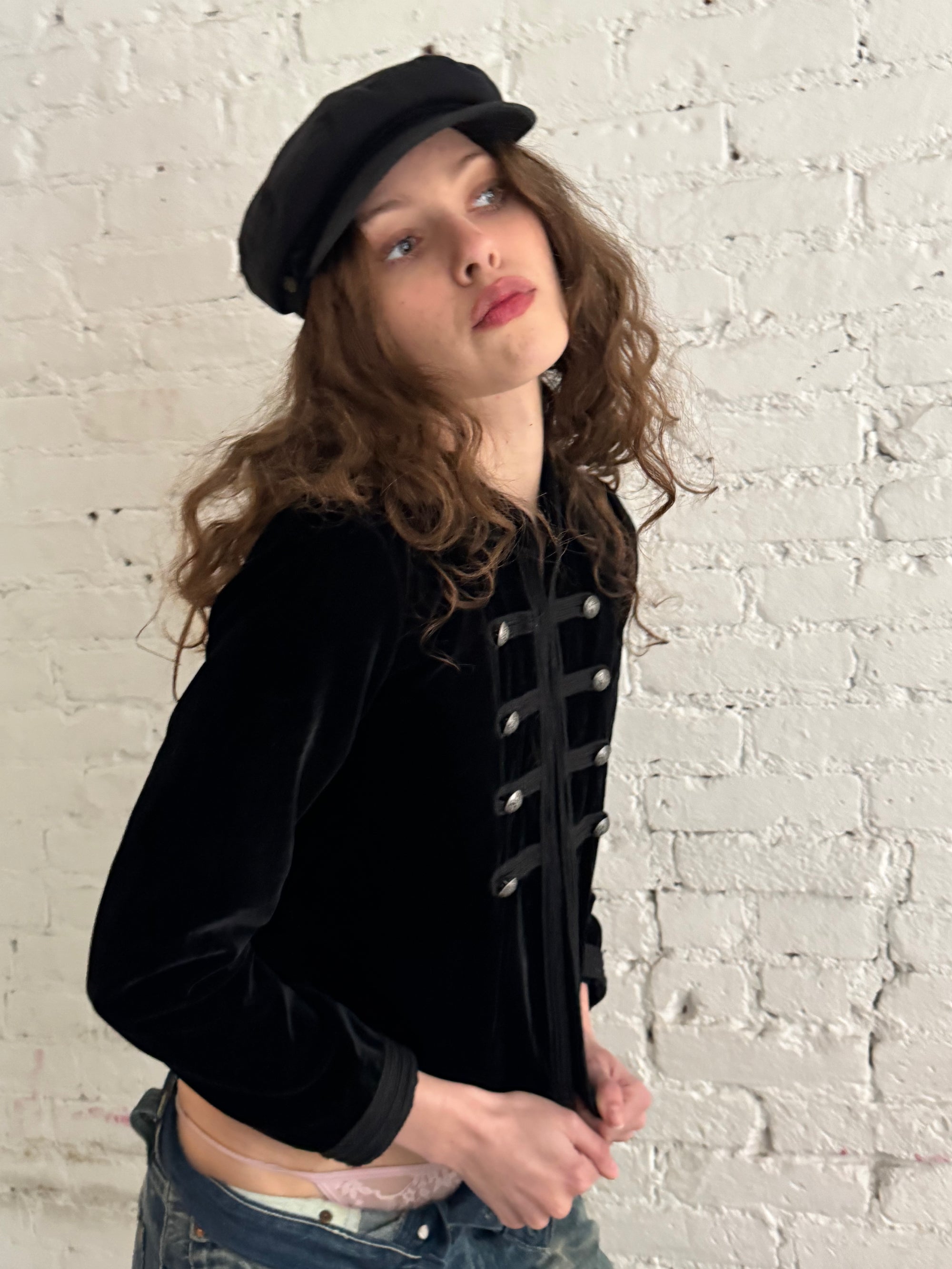 Vintage Velvet Militant Jacket