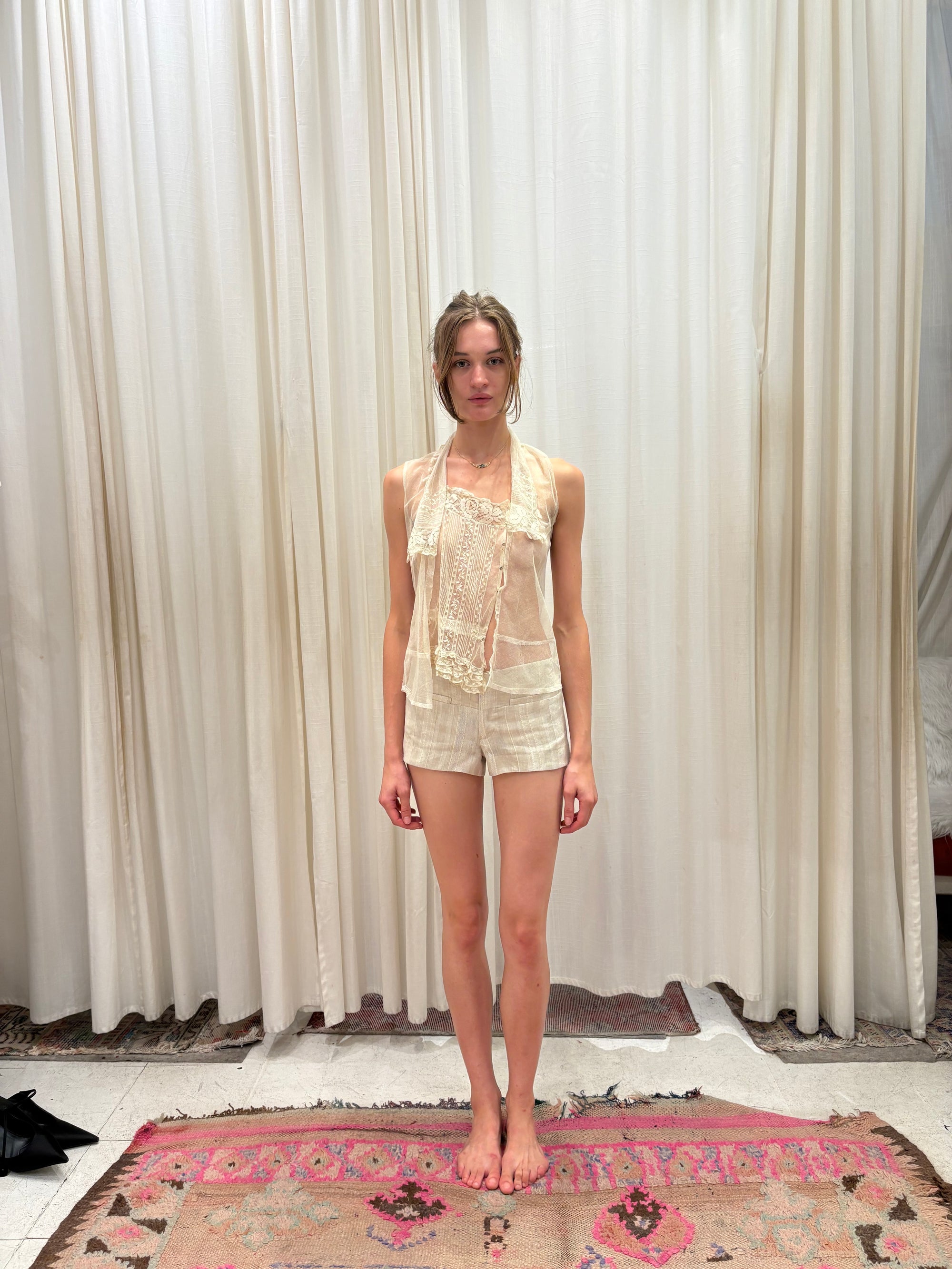 Lily Shorts - Nude Linen