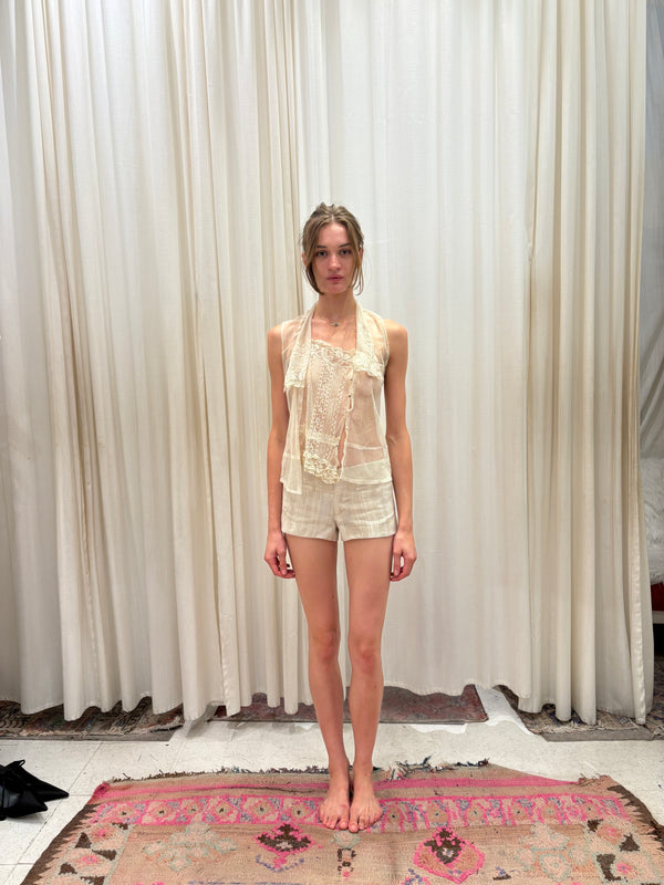 Lily Shorts - Nude Linen
