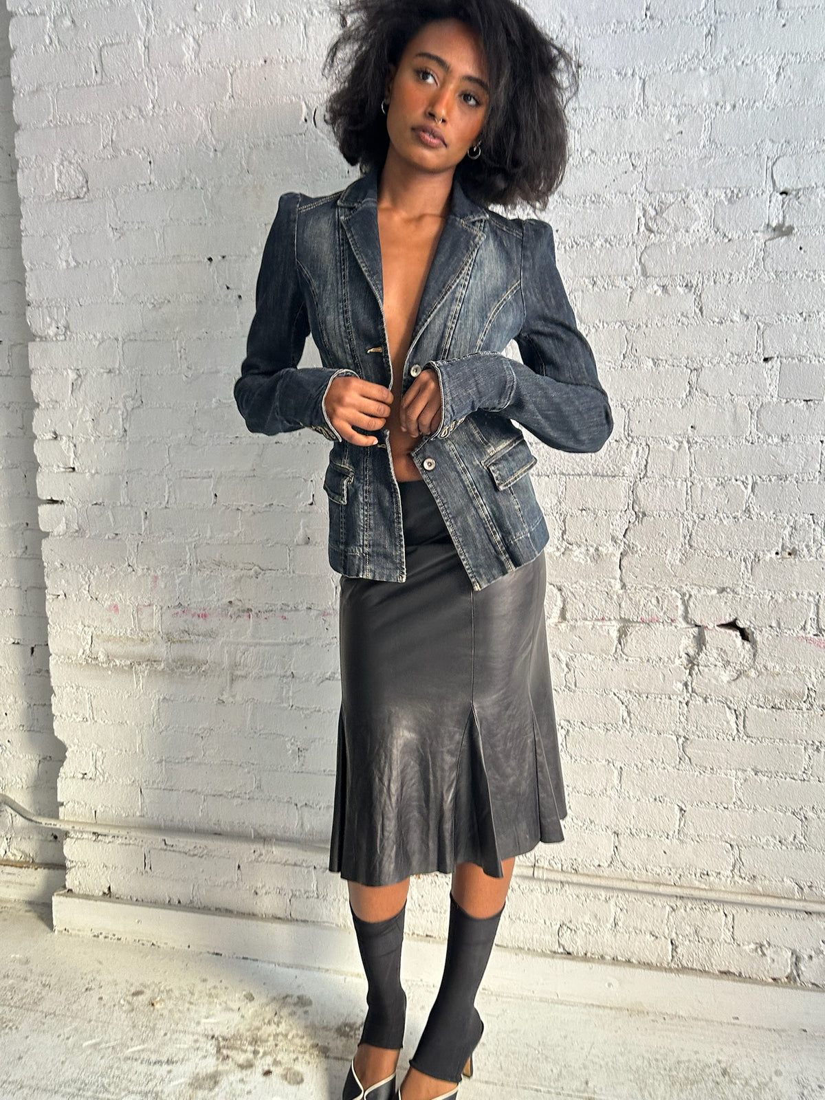 Vintage Dainer Leather Skirt