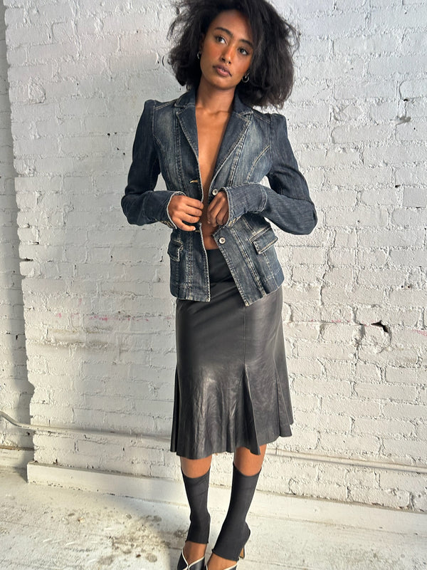Vintage Dainer Leather Skirt