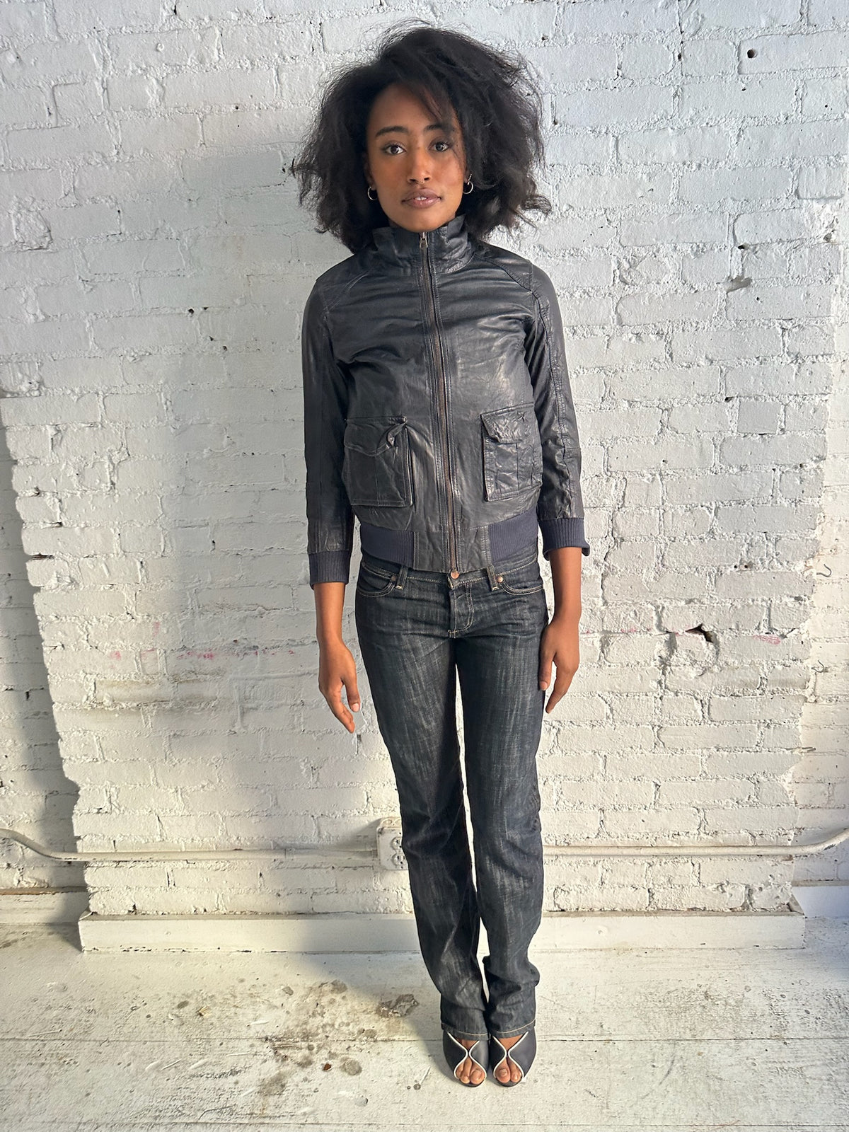 Vintage Stone Leather Jacket