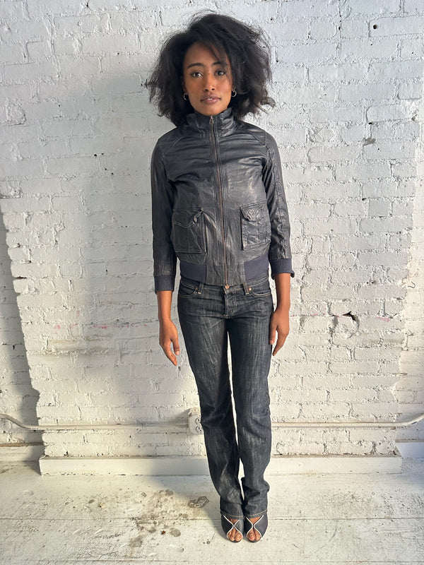Vintage Stone Leather Jacket