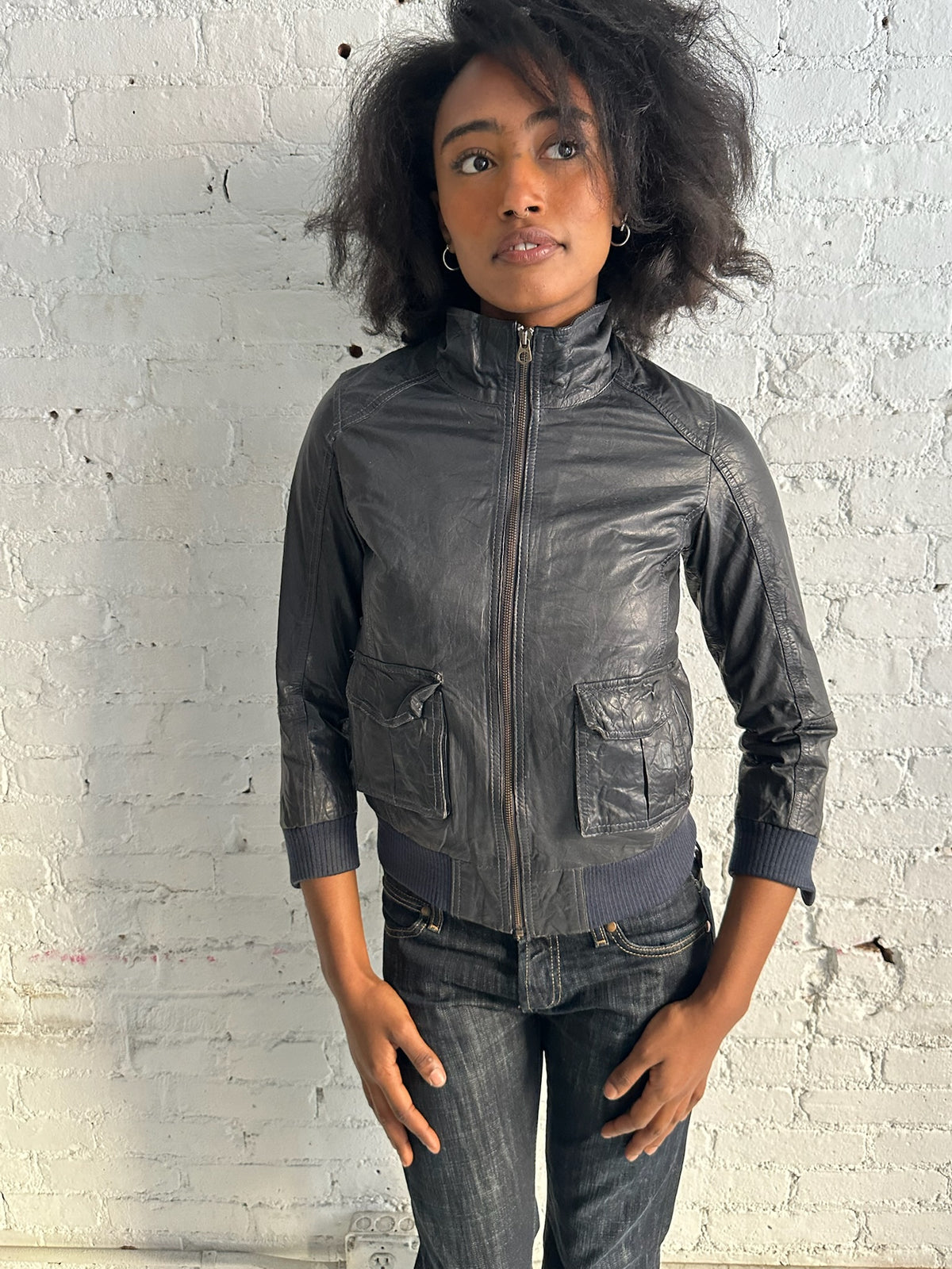 Vintage Stone Leather Jacket