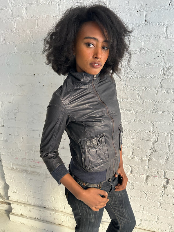 Vintage Stone Leather Jacket