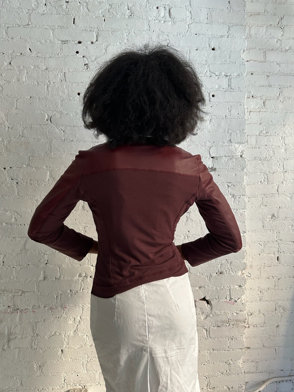 Vintage Burgundy Lambskin Leather Jacket