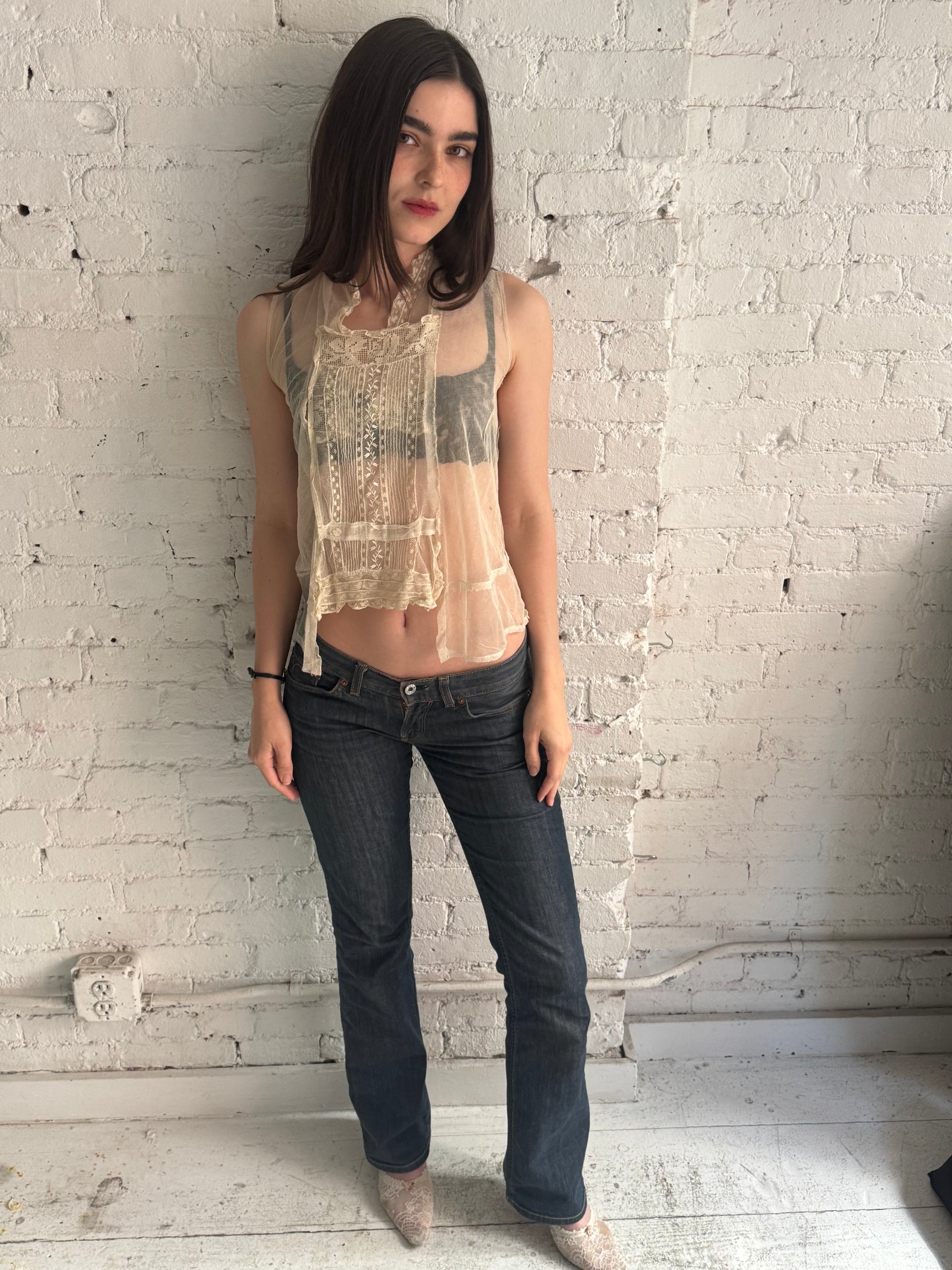 Vintage Antique Sheer Top