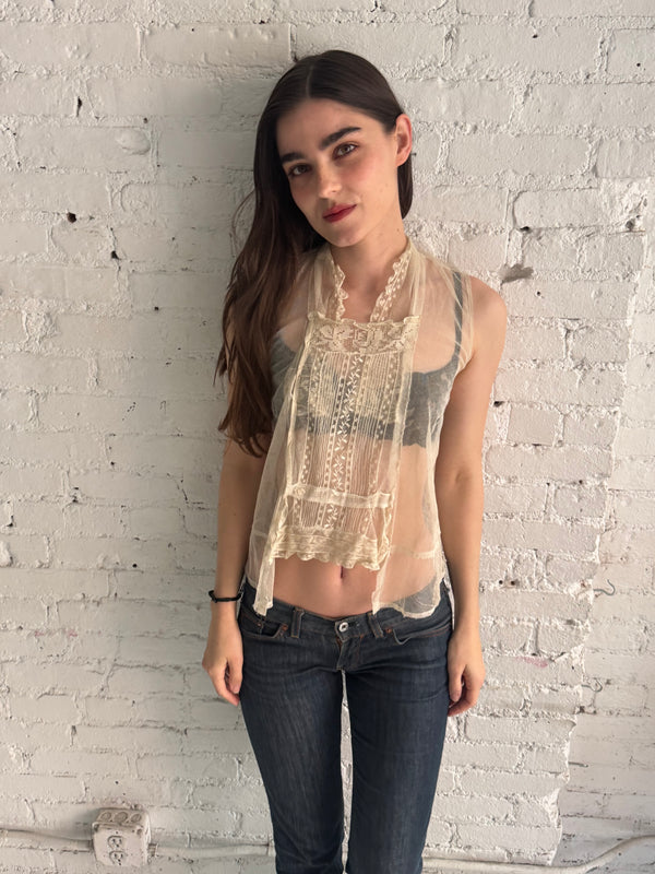 Vintage Antique Sheer Top