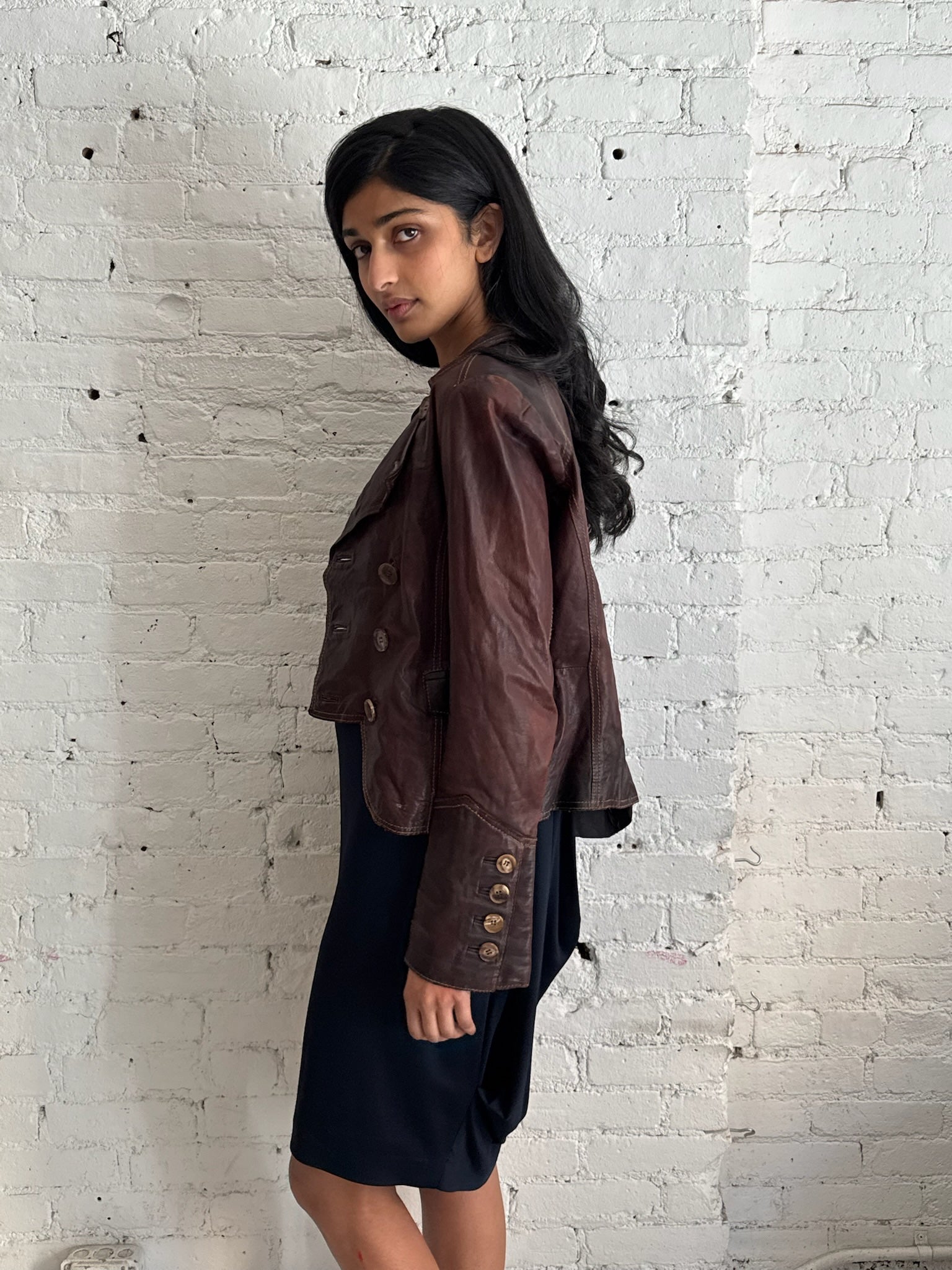 Vintage Brown Leather Jacket
