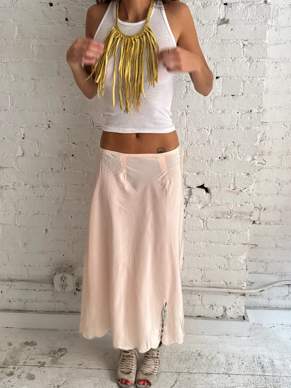 Vintage Pink Silk Skirt