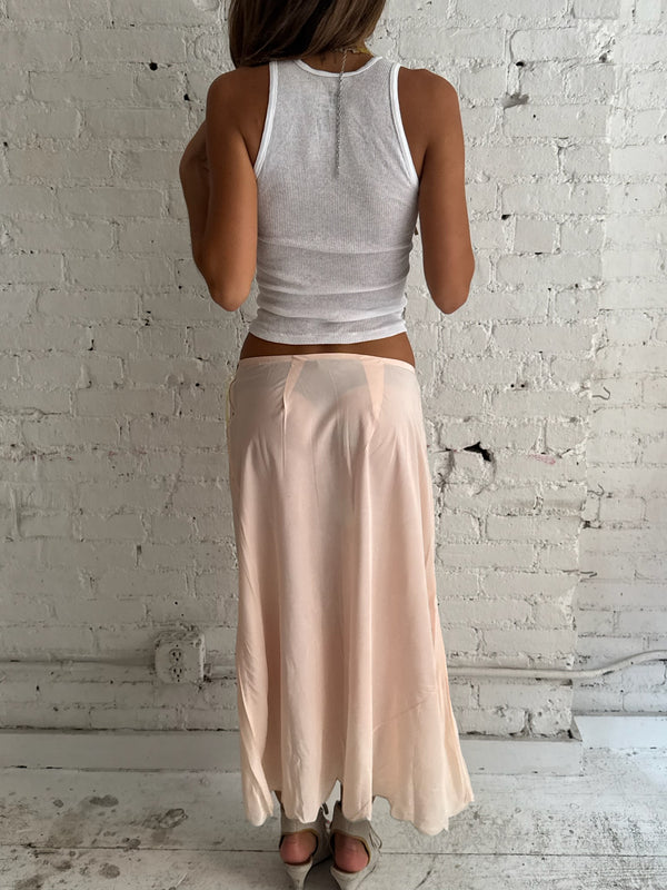 Vintage Pink Silk Skirt