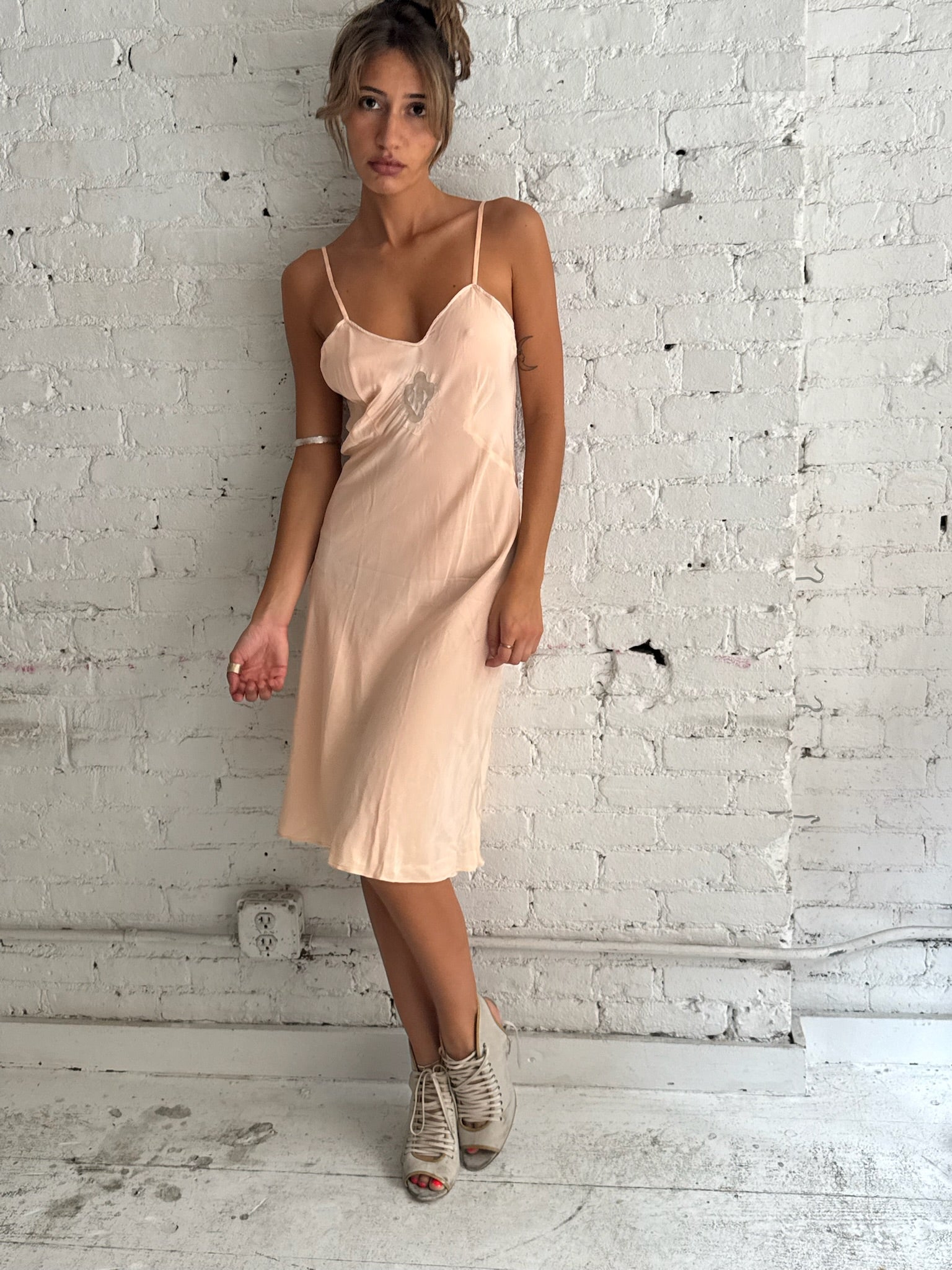 Vintage Peach Slip Dress