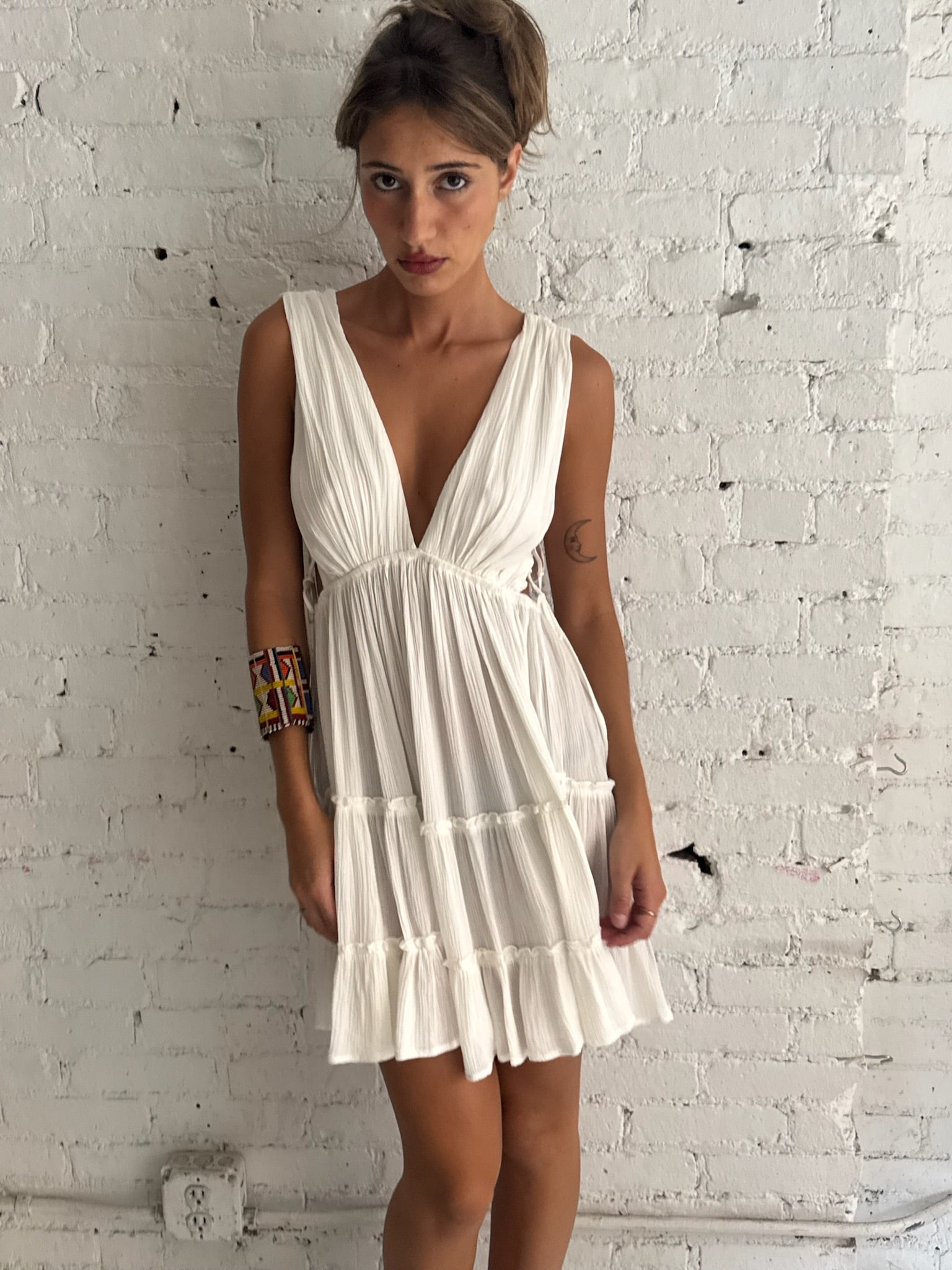 Vintage Lace Up Mini Dress