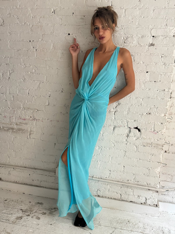Knot Dress - Electric Blue