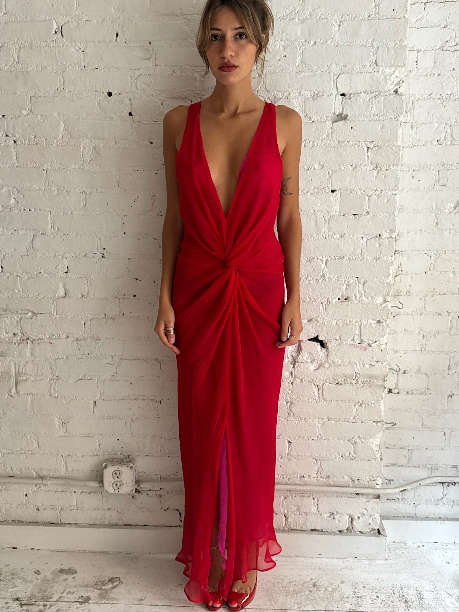 Knot Dress - Red