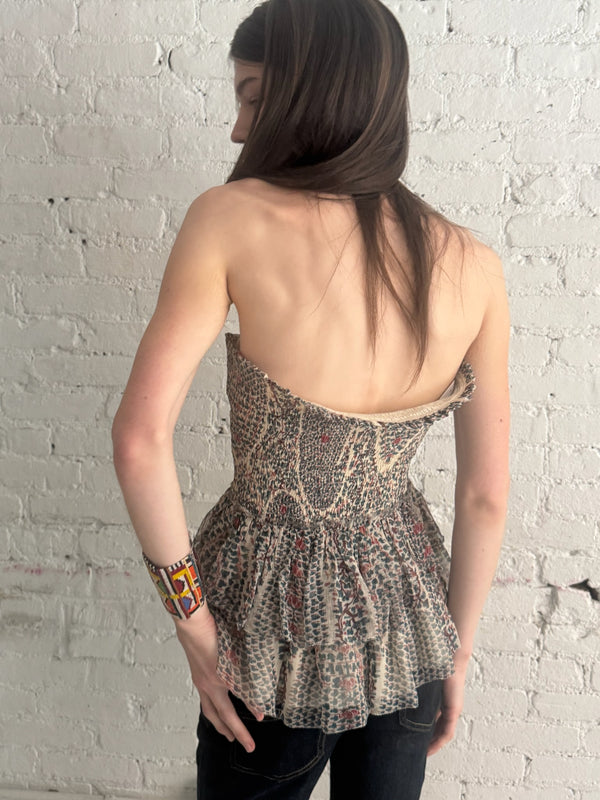 Vintage Ruffled Tube Top