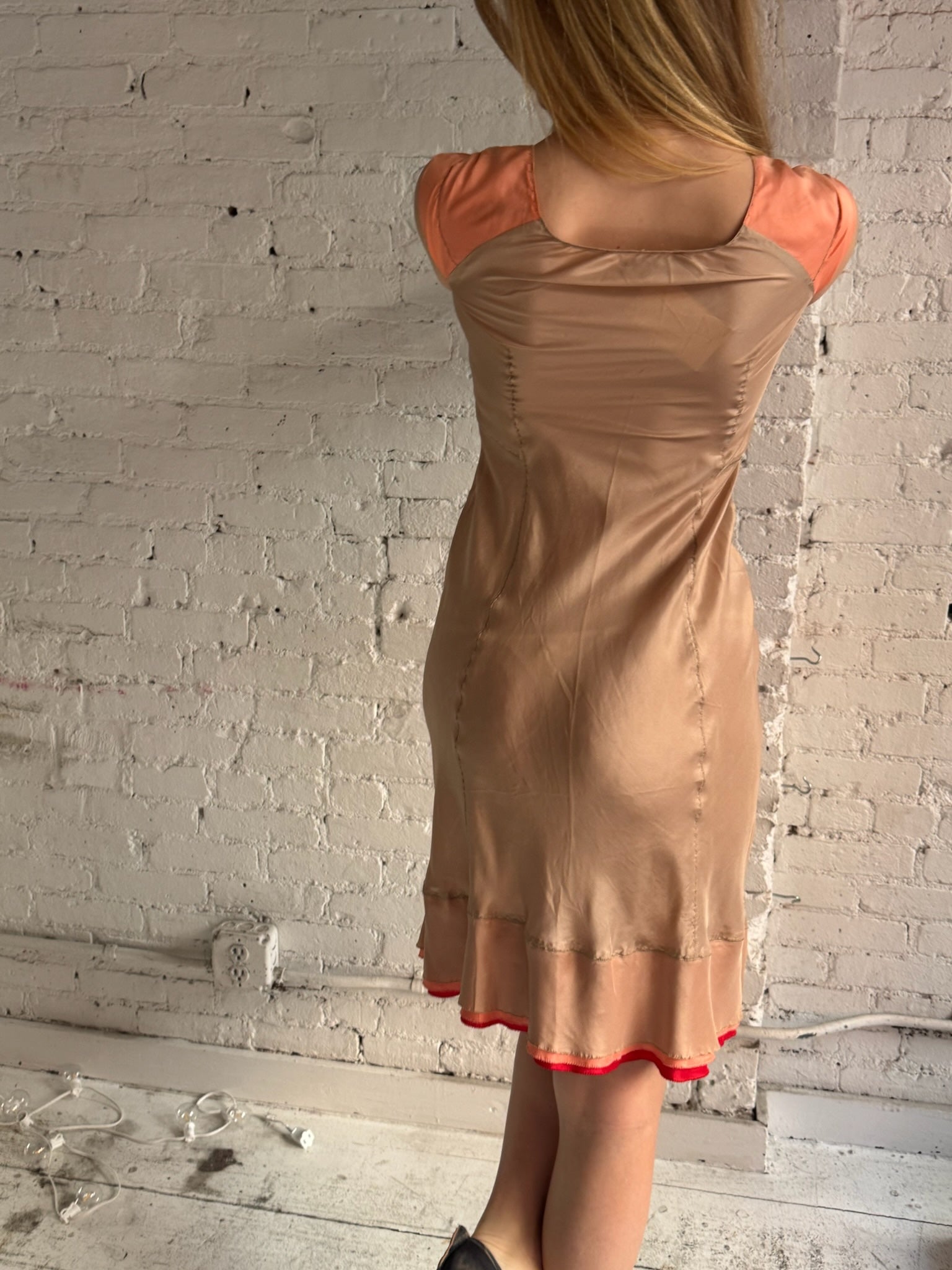 Vintage Satin Midi Dress