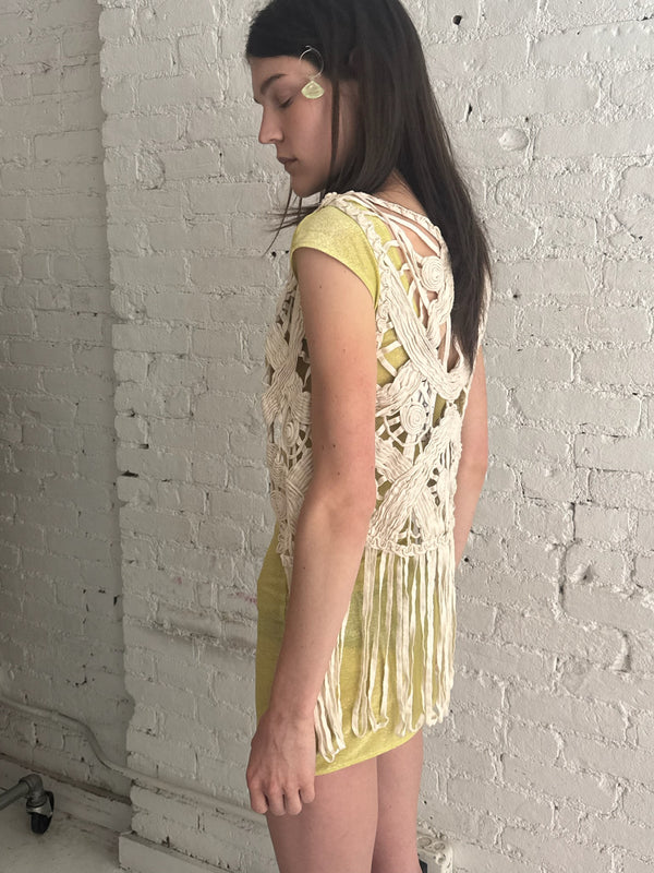 Vintage Knitted Fringe Vest