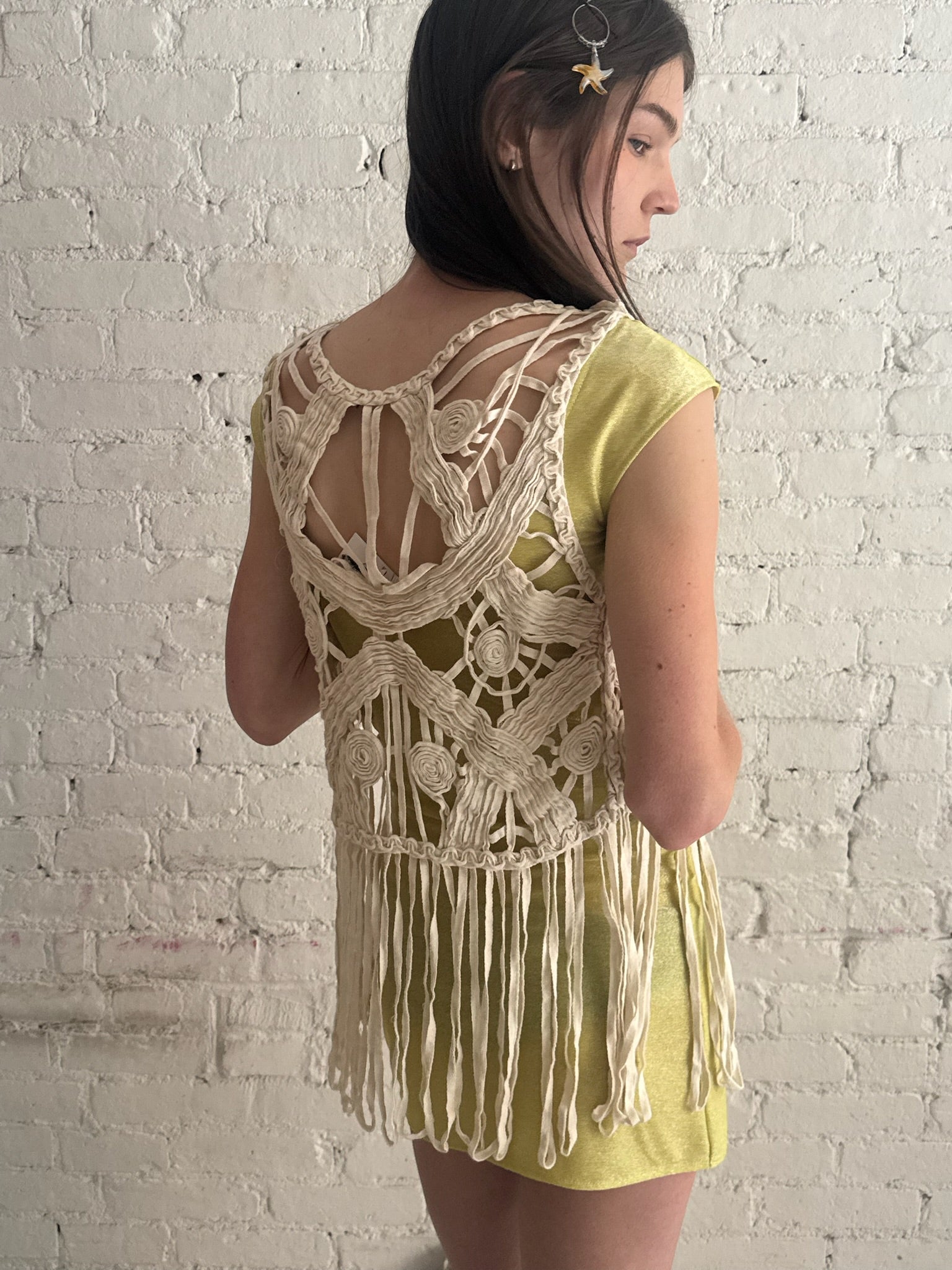 Vintage Knitted Fringe Vest