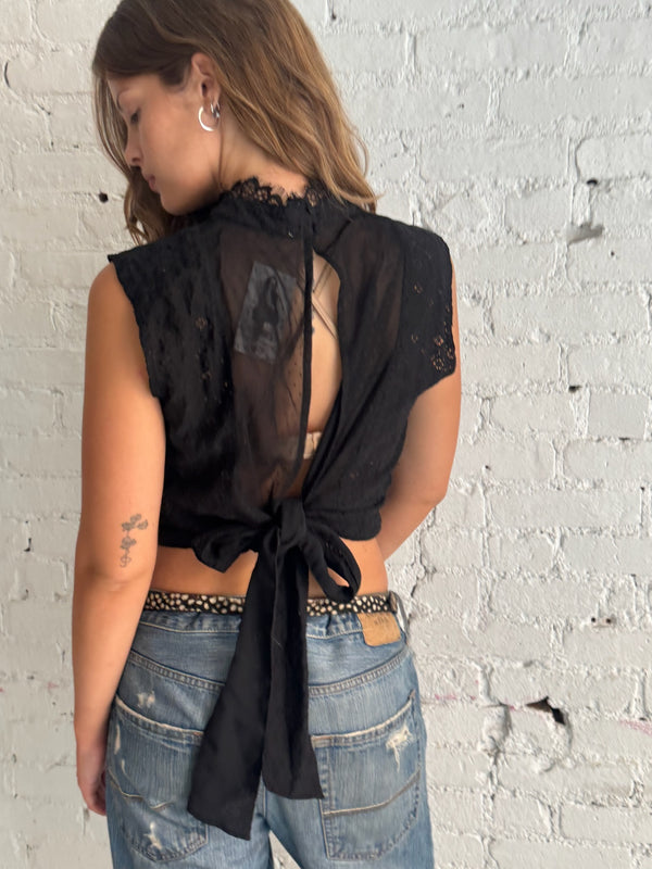 Vintage Black Lace Top