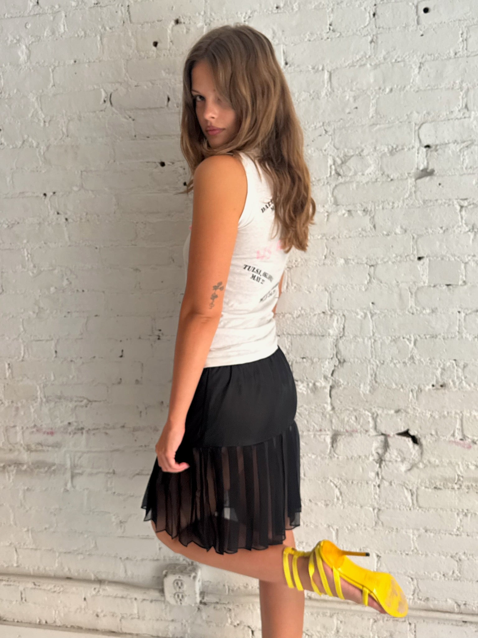 Pleated Mini Skirt - Black