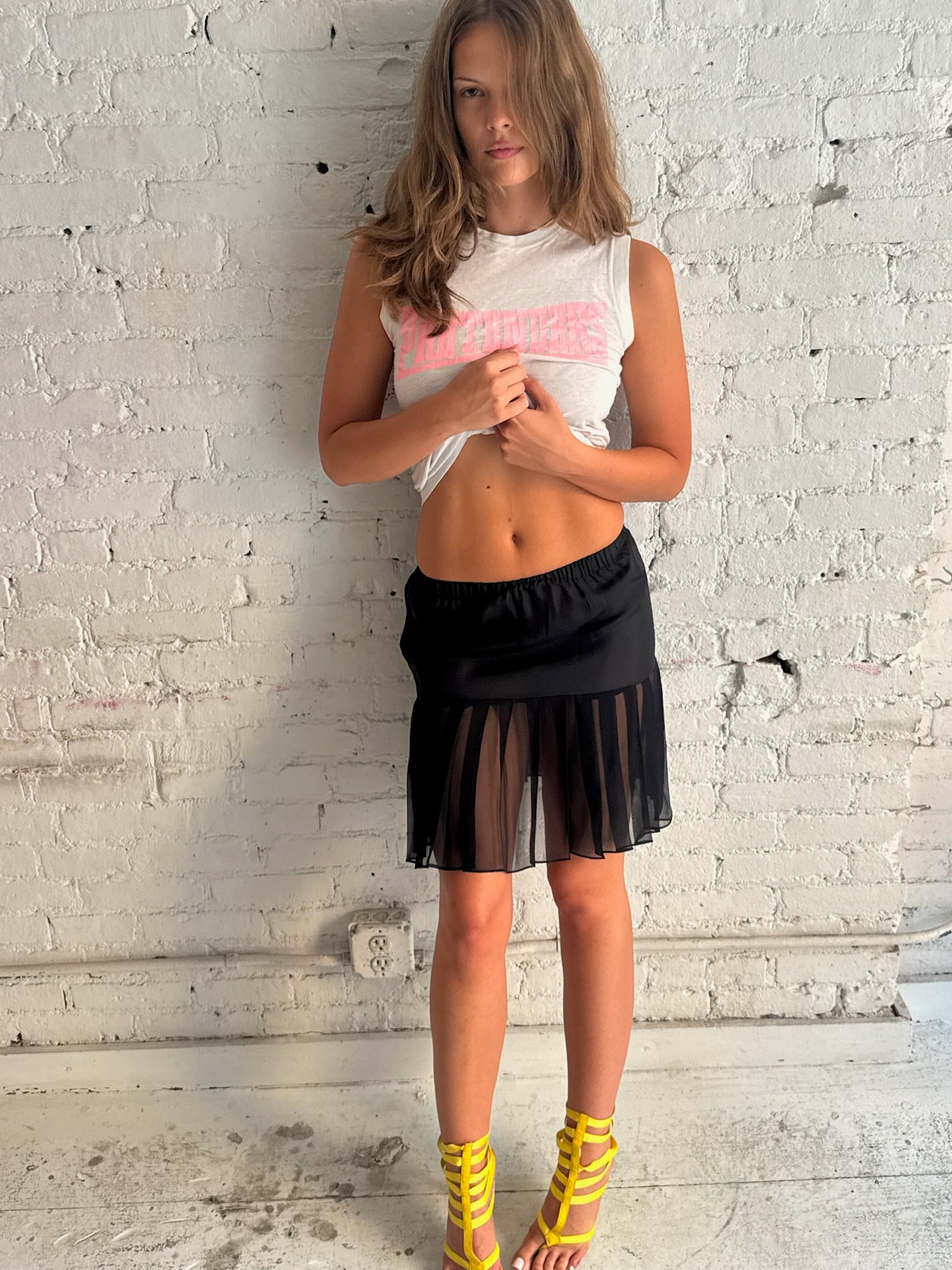Pleated Mini Skirt - Black