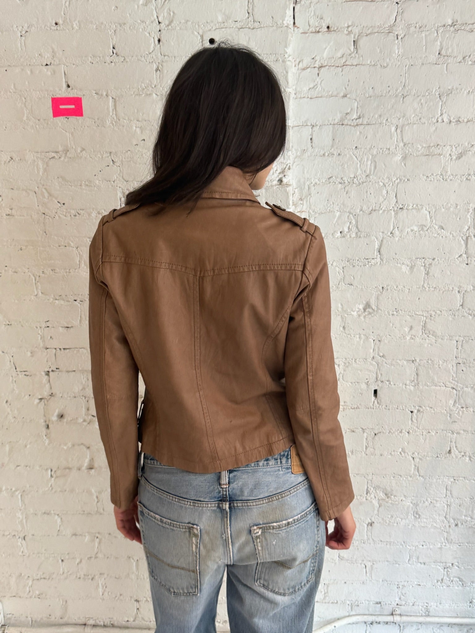 Vintage French Military Leather Jacket