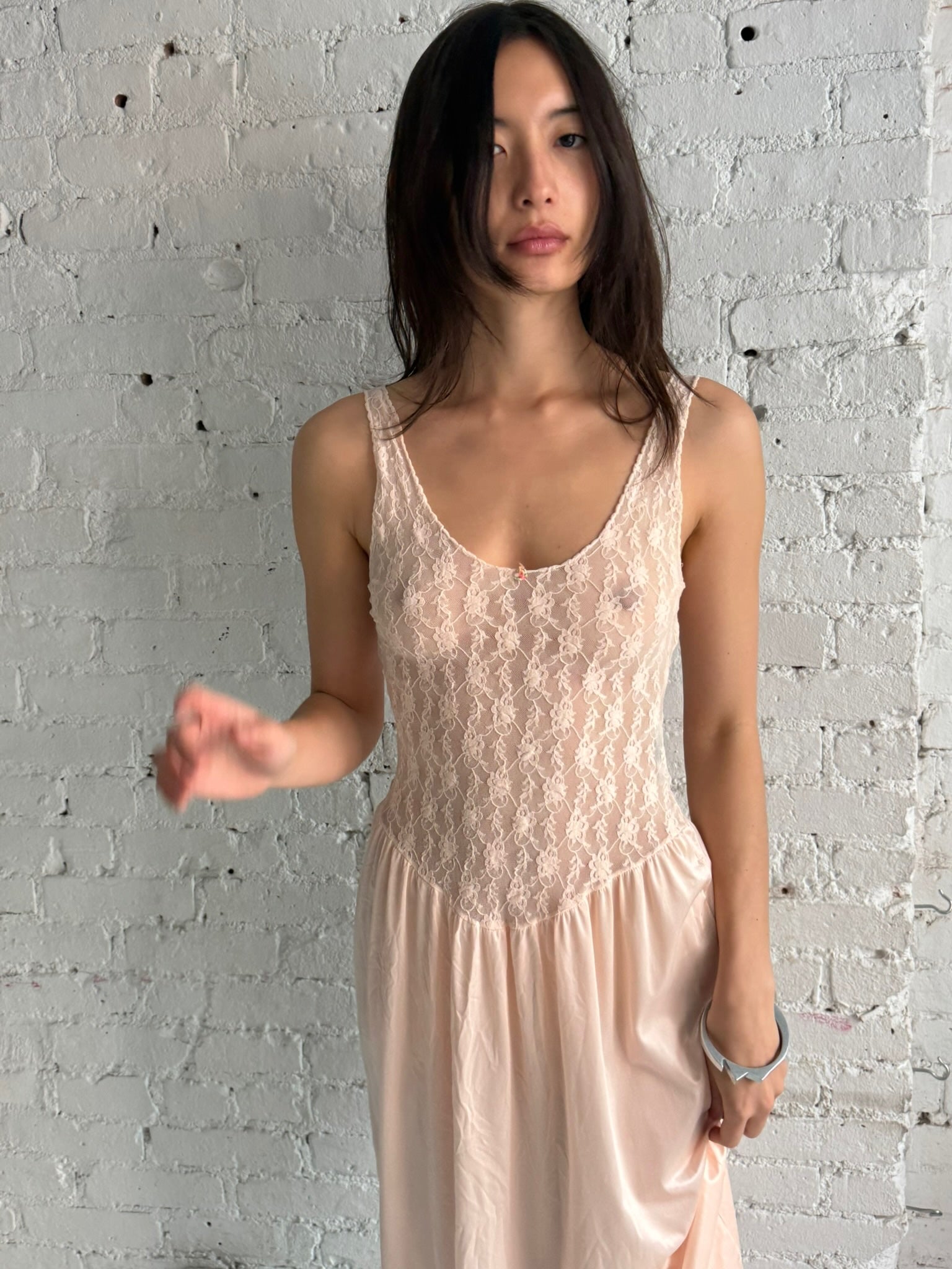 Vintage Pink Lace Dress